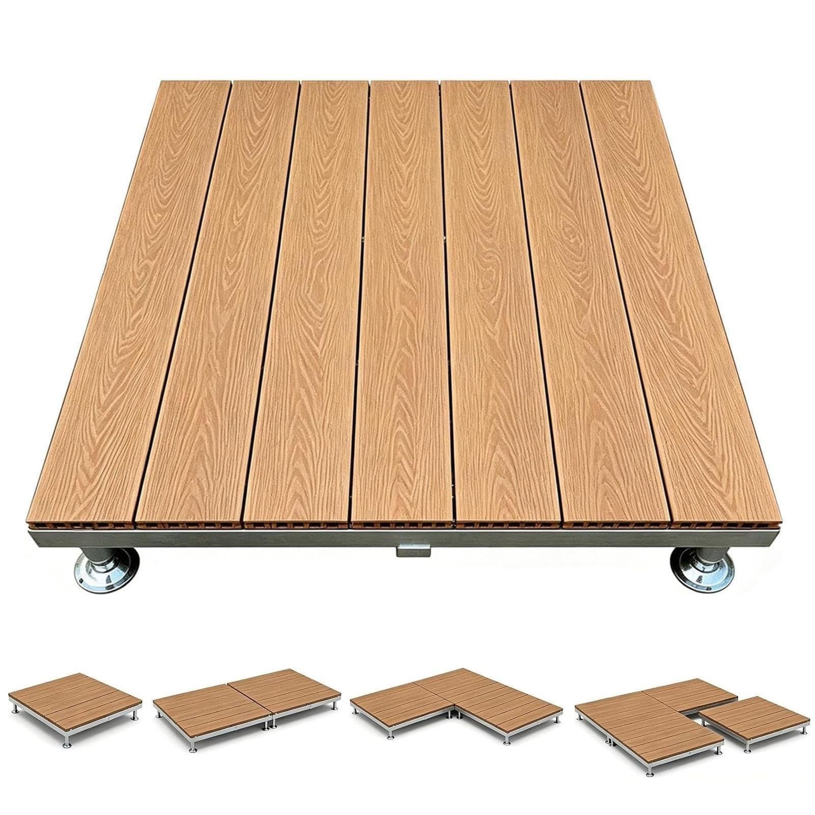 Erhöhte Terrassenplattform, Modulares Schwimmendes Deck-Set aus WPC