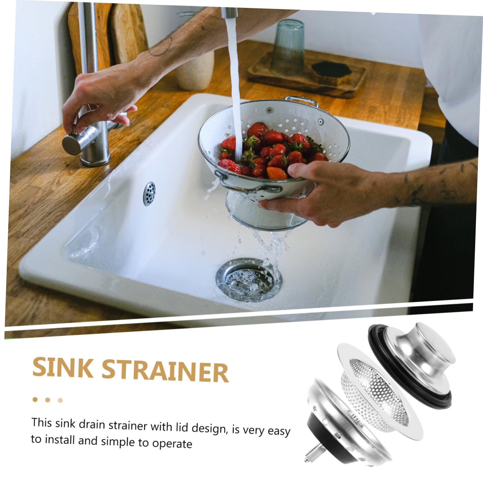 SHINEOFI 5 Juegos Enchufe De Sello De Agua para Lavavajillas Sumideros Colador Escurreplatos Fregadero Filtrar Accesorios Drenar Acero Inoxidable Plata