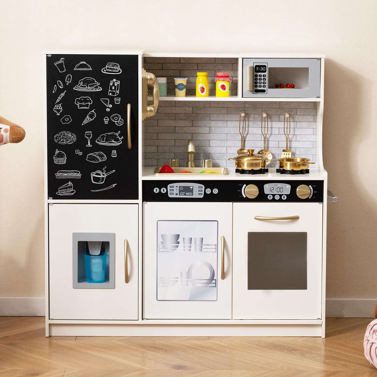 KOTEK Wooden Play Kitchen assembled