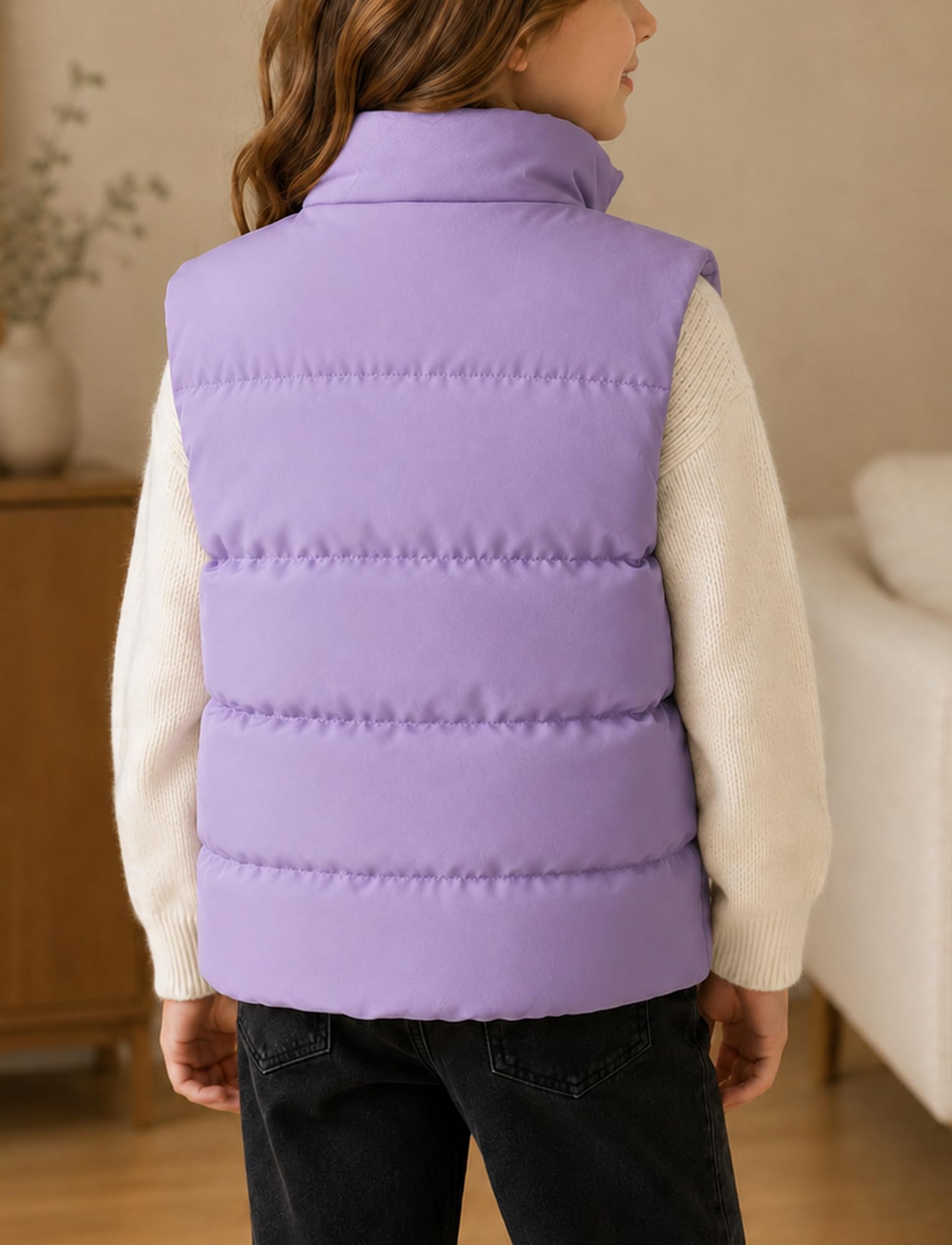 Happy Cherry Chaleco acolchado para niños y niñas, sin mangas, grueso, resistente al viento, para otoño e invierno, 5-14 años