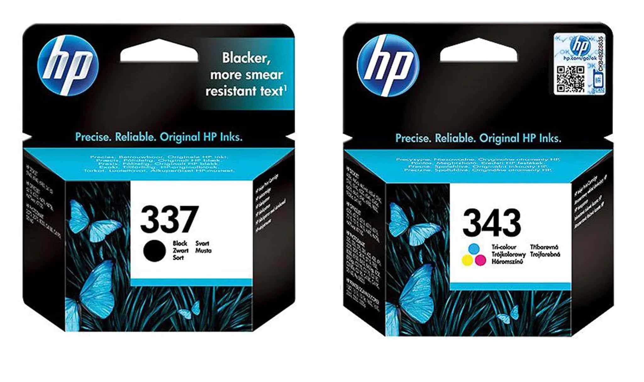 HP 337/343 Schwarze und farbige Original Tintenpatronen DeskJet 5940, 6940, 6980, D4160, OfficeJet 100, 150, 6310, 6315