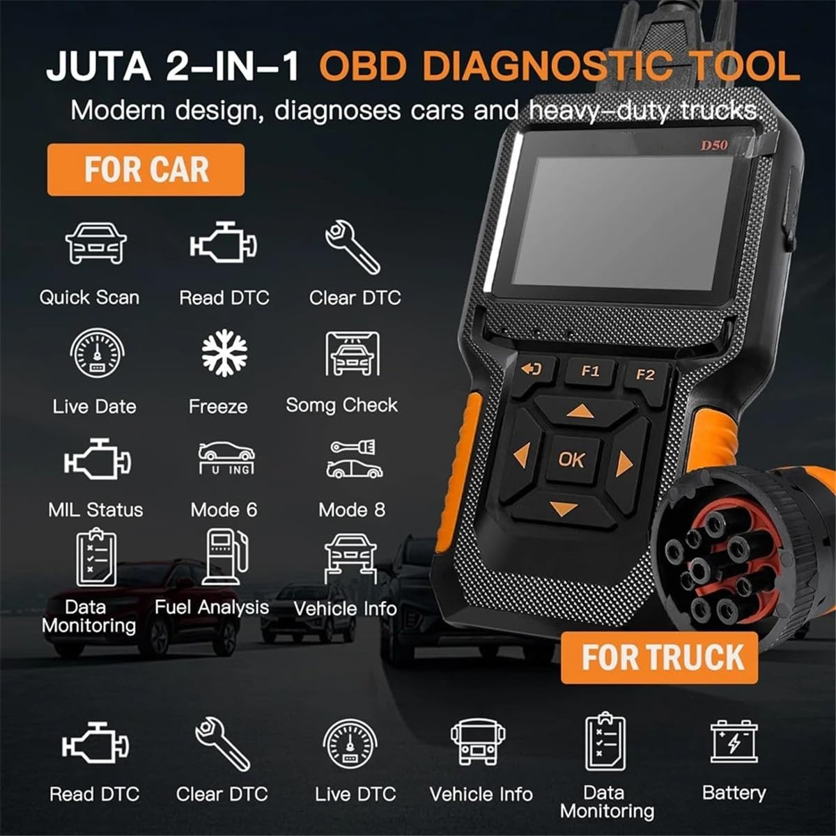 Amazon.co.jp: NC601 12V 24V ガソリンとディーゼル OBD2 コード