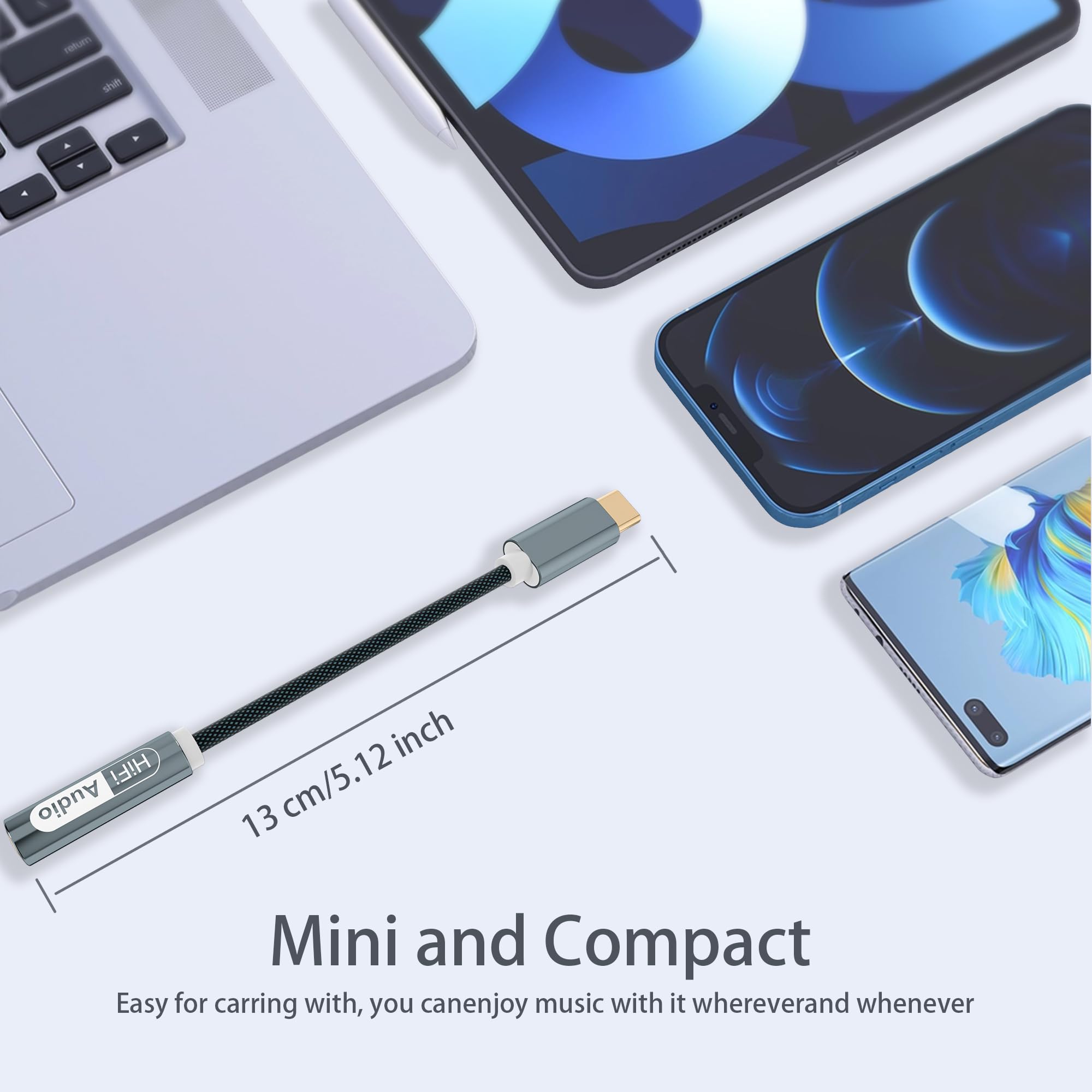 YISH Adattatore USB C Jack 3.5mm：Audio Aux USB Tipo C a Jack Adattatore con Chip DAC per 3.5mm Cuffie Compatibile con iPhone 17 16 15 Pro Max Air Samsung Galaxy S26 S25 S24 S23 Ultra iPad MacBook Pro