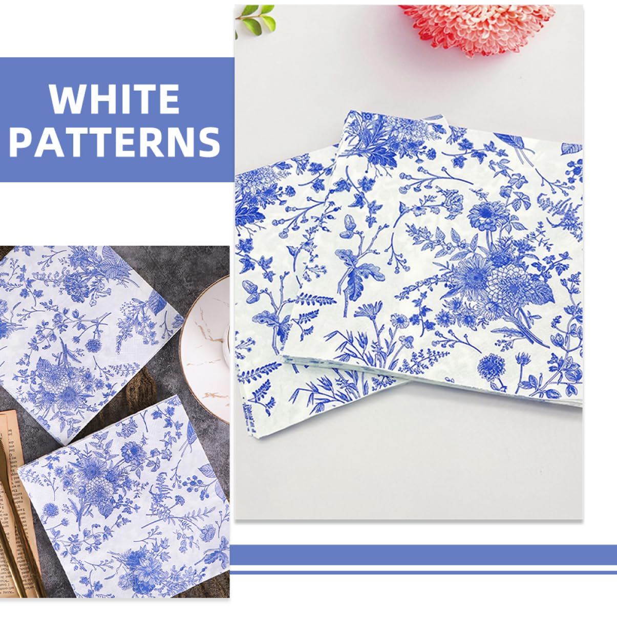 Blaue Papierservietten 100 Stück aus Papier für Partys
