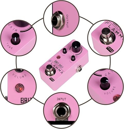 Vista 82 de FLAMMA Pedal de compresor FC21 Pedal de efectos de guitarra eléctrica Efecto de compresión óptica clásica True Bypass