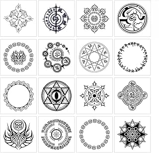 Mystical Magic Circle Temporary Tattoos, Blac...