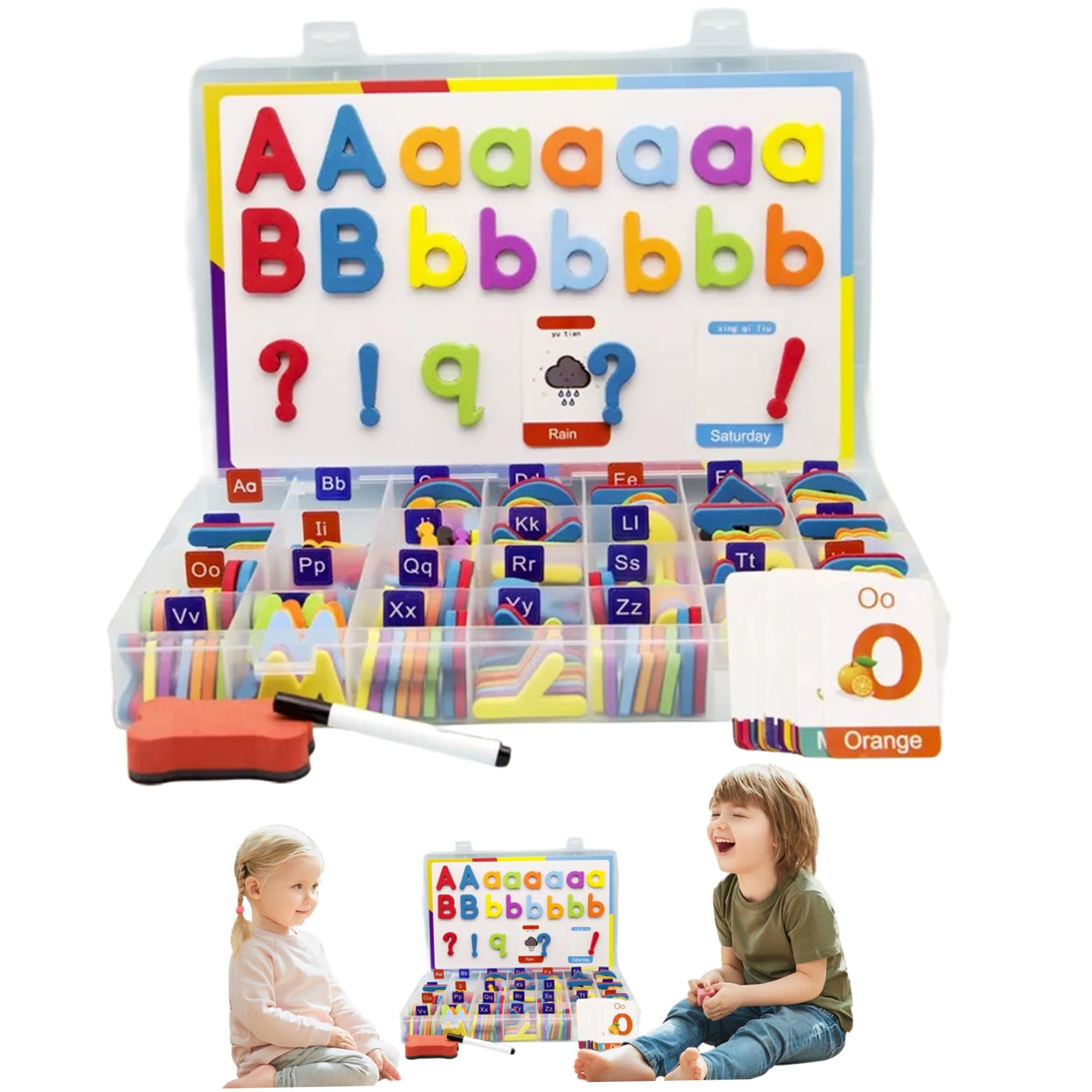 Lettres d'alphabet magnétique, Lettres magnétiques, 208pcs Alphabet supérieur et Minuscule avec pour Les Enfants d'âge préscolaire