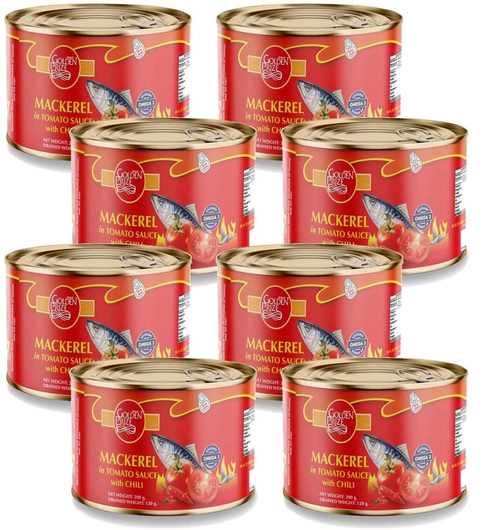Golden Prize Mackerel in Tomato Sauce with Chili, 200g(Pack of 8) (B09CM9VR8P) Amazon Price History, Amazon Price Tracker