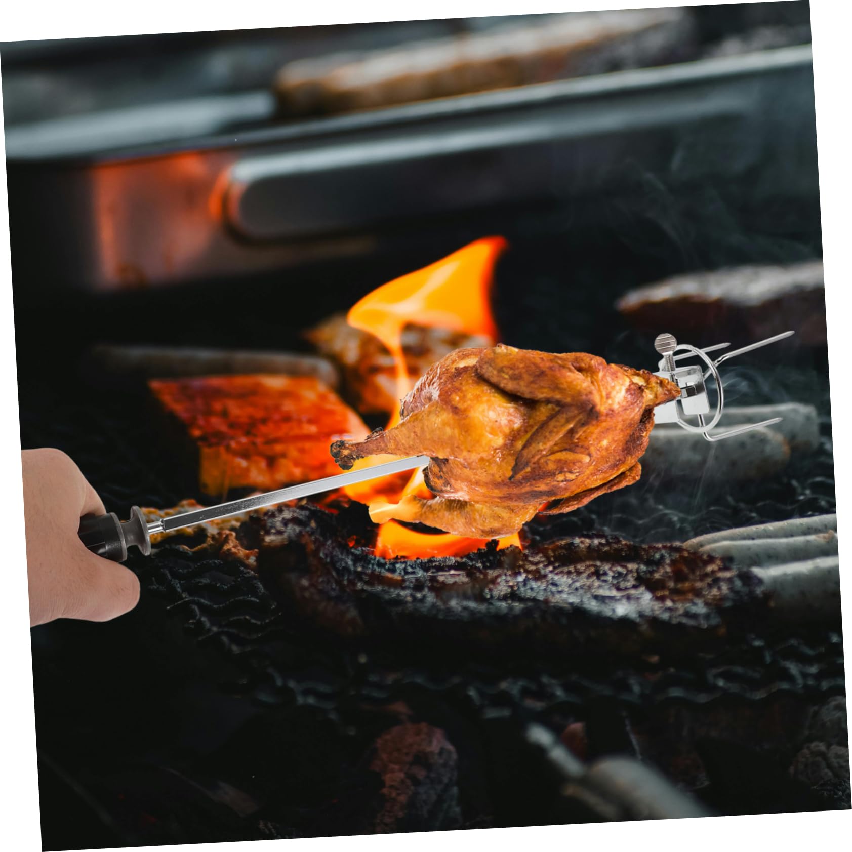 TOYANDONA 3 Set Forchetta Da Barbecue Spiedini Alla Griglia Forchetta Per Pollo Arrosto Di Grandi Dimensioni Forchetta Per Grigliare La Carne Griglia Per Barbecue Silver Acciaio Inossidabile