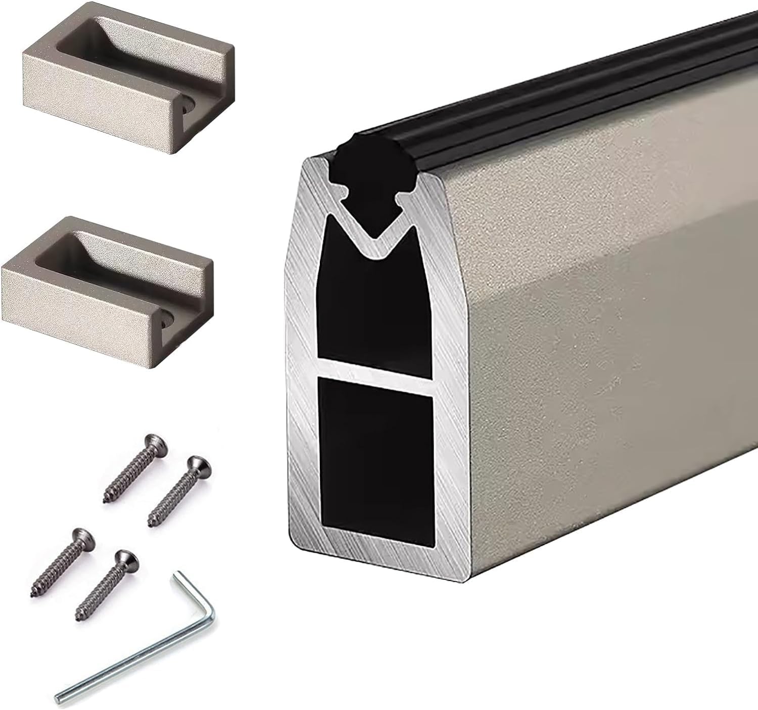 Closet Rod,Heavy Duty Closet Rod, Heavy Duty Closet Bar for Hanging Clothes Aluminum with Non-Slip Silence Strip, Detachable Wardrobe Bar for Cloakroom Shower Balcony,(Champagne,28in/71in)