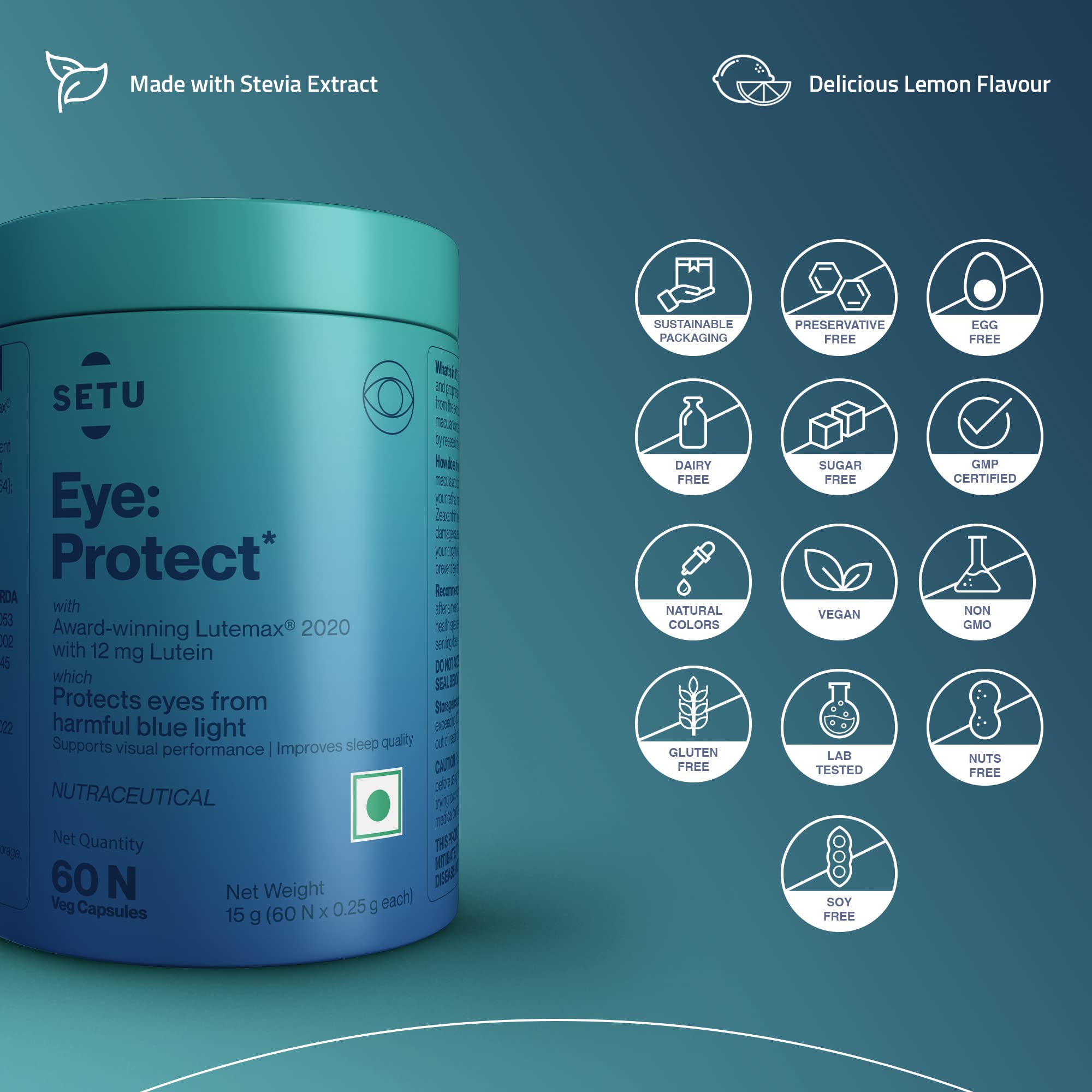 Buy Setu Lutein & Zeaxanthin Eye Protect Plant Based Eye Vitamin