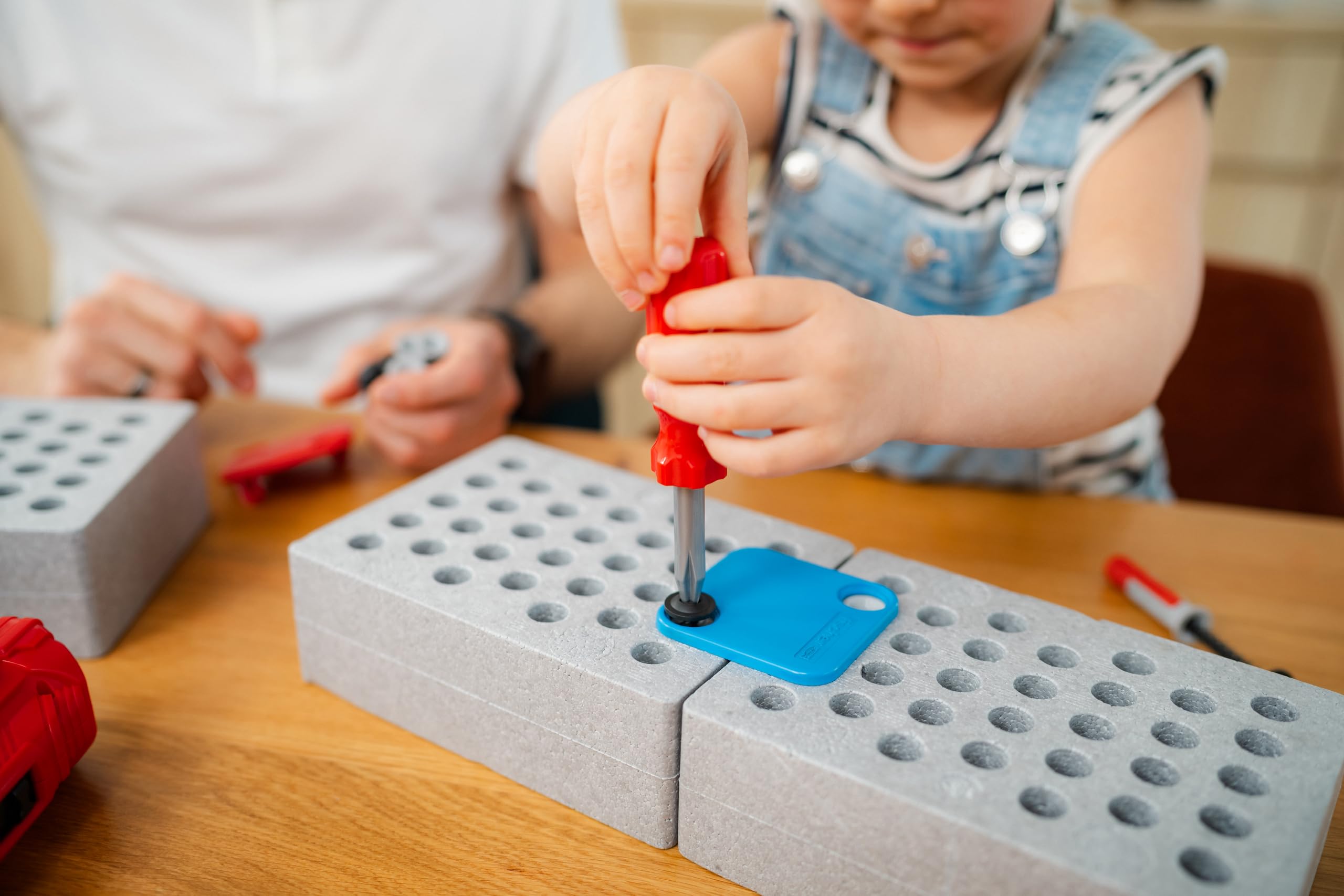 fischertechnik Fischer for Kids Builder-Box 579435 – Herramientas de Juguete para niños con Tacos Duo Kid, Conectores, un Destornillador, a Partir de 3 años
