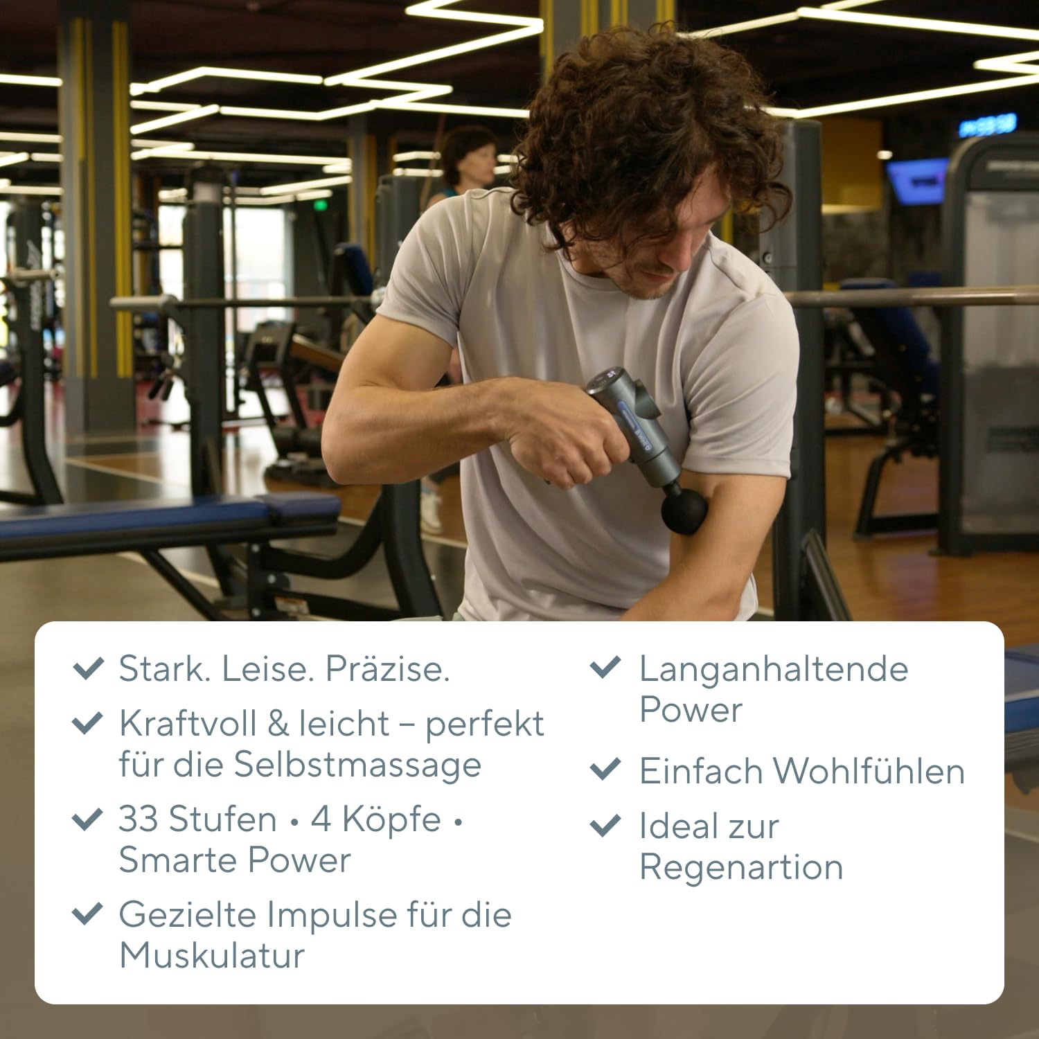 B.Well Swiss MED-450 Massagepistole, Elektrisches Muskel-Perkussionsmassagegerät mit 33 Geschwindigkeitsstufen, 4 Massageköpfen, 4h Akkulaufzeit, automatischer Abschaltung und USB-C-Ladekabel