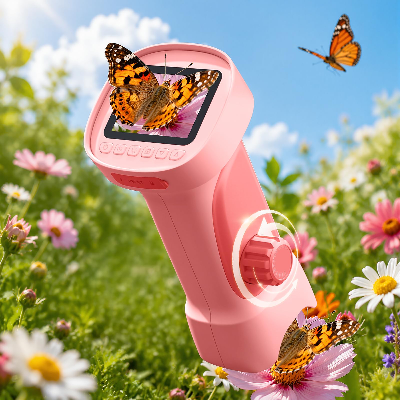 GMYGBY Outdoor Toys for Kids, 1000x Handheld Digital Pocket Microscope