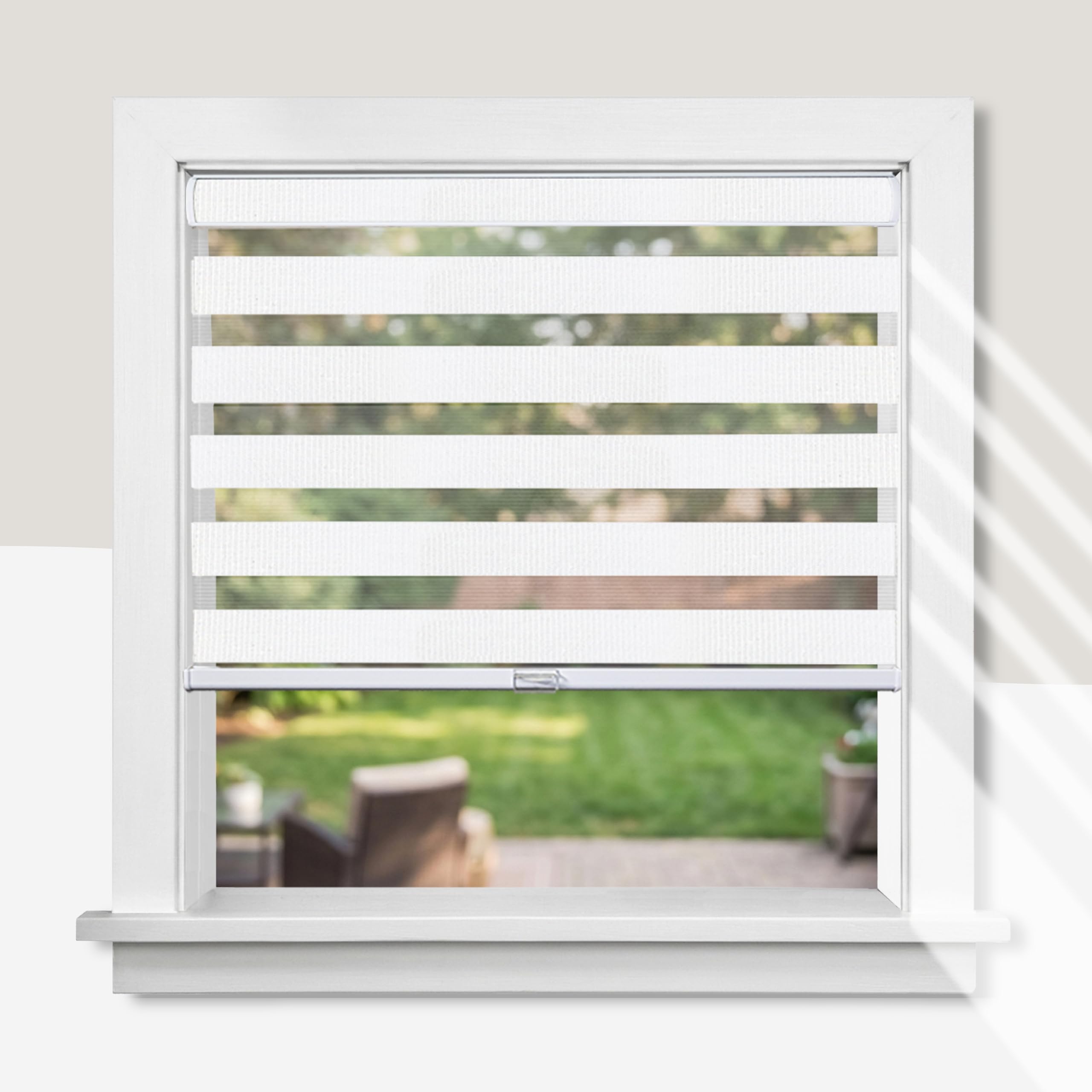 CHICOLOGY Window Shade, Zebra Roller Shade, 31"W X 72"H, Polyester Blend, Cordless, Basic Arctic