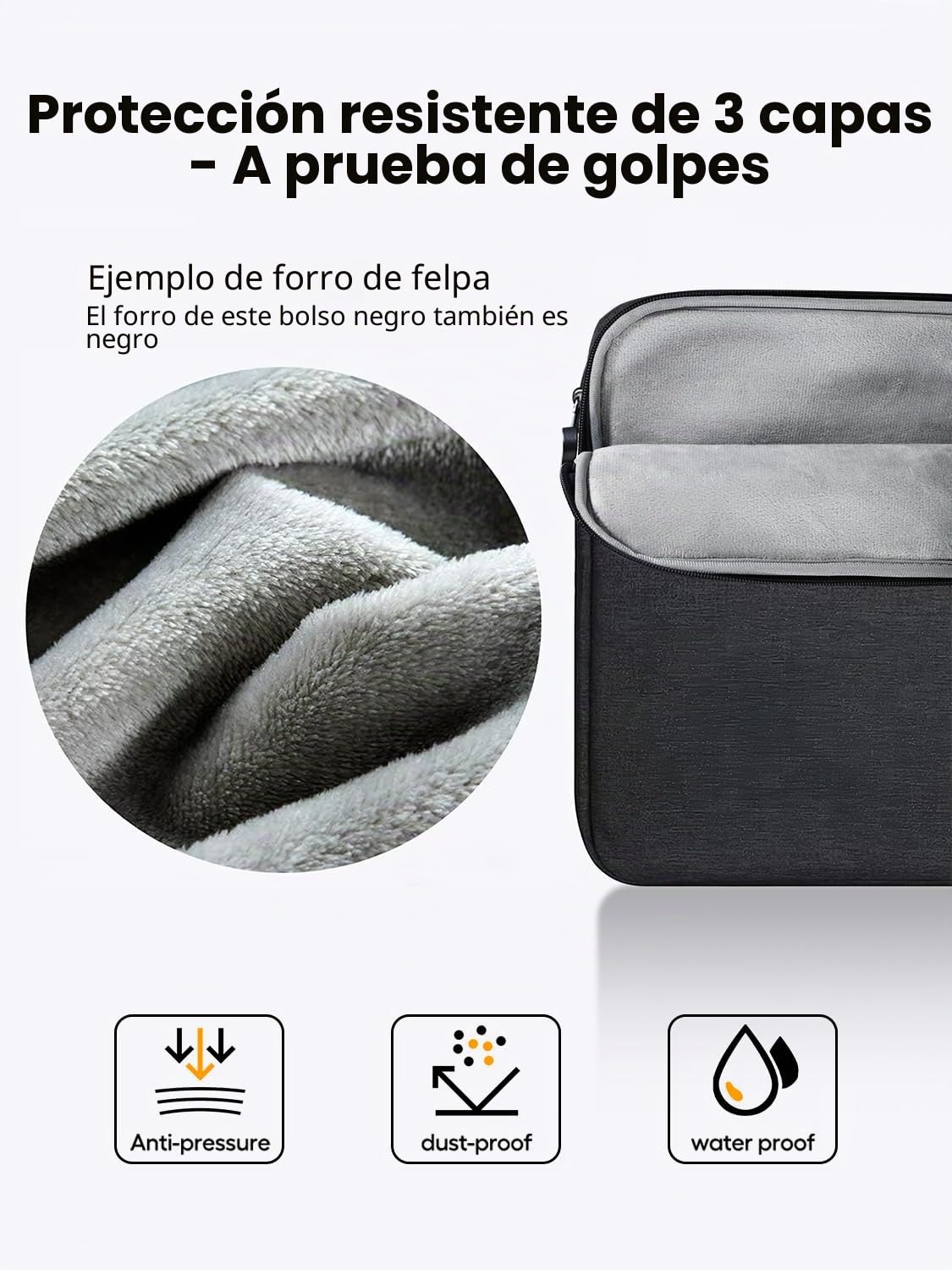 La Bolsa para Portátil UPERFECT de 22 Pulgadas Es Adecuada para Monitores Portátiles, Tabletas Y Más, Y Cuenta con Asa Resistente, Bolsillos Laterales Espaciosos, Relleno Antichoque Y Capa Impermeable