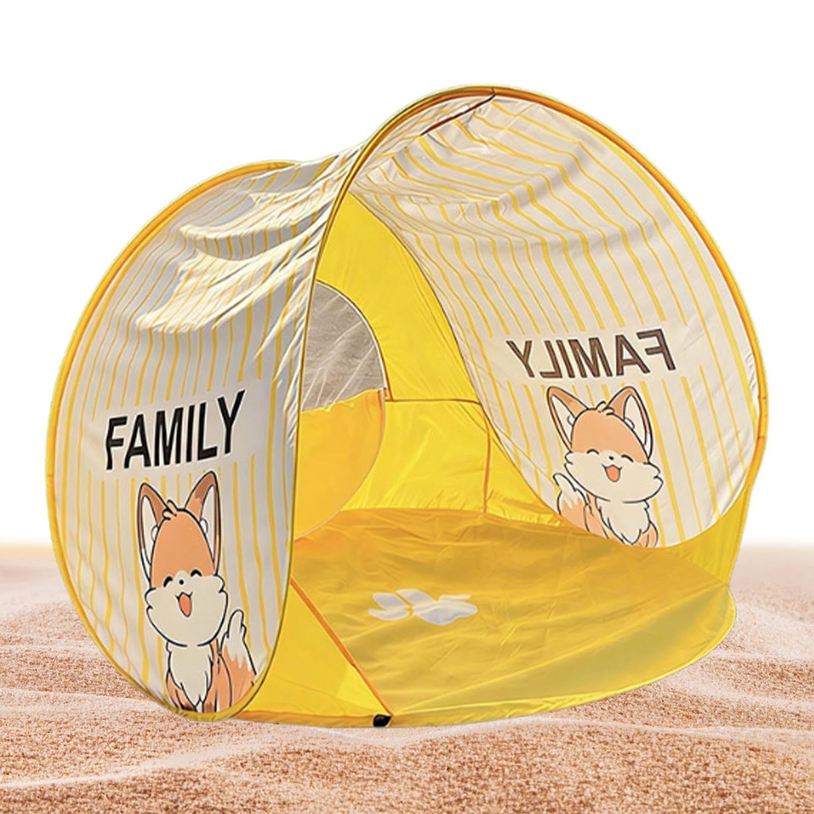 para Campamento Familiar Con Ventana Portátil Plegable de Diseño Animado | Tienda exterior para jardín para picnic, pesca, viajes, piscina, resort, playa, terraza