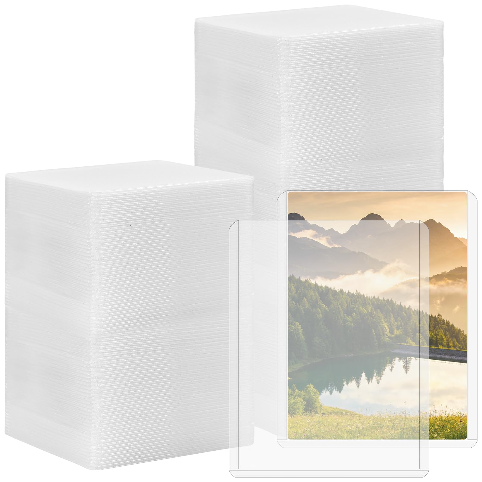 CHEUNGR 200Pcs Hard Card Sleeves, 76x101mm Standard Top Loader Cards Sleeves Clear Card Protector Holders for Collecting Football, Sports Cards