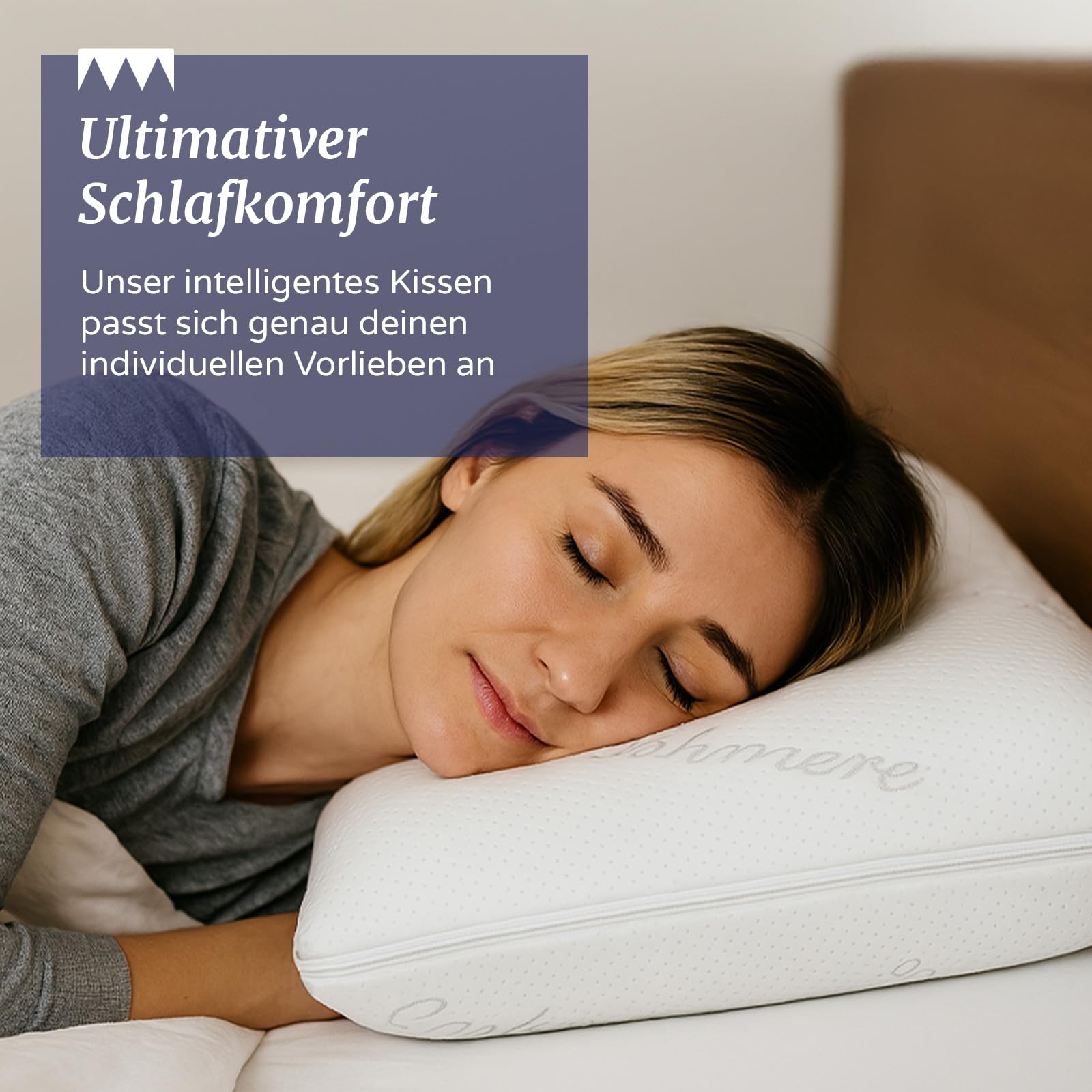 Nackenstützkissen 60x30 cm 2er Set – ergonomisches HWS-Kissen aus Gelschaum & Memory Foam mit anpassbarer Höhe & Härte – ideal für Seitenschläfer – inkl. Cashmere-Bezug