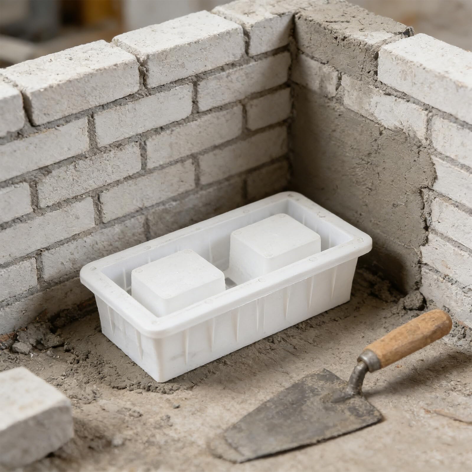 Concrete Hollow Brick Mold Dual Hole Plastic Cement Mold for Walls Lightweight Reusable Tool for DIY Garden Borders Flower Beds Fence Construction