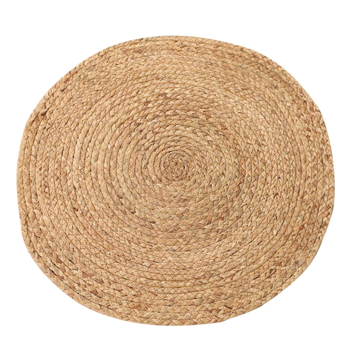 Tapis rond en paille bulrush Cabilock 40x40 cm pour une décoration naturelle
