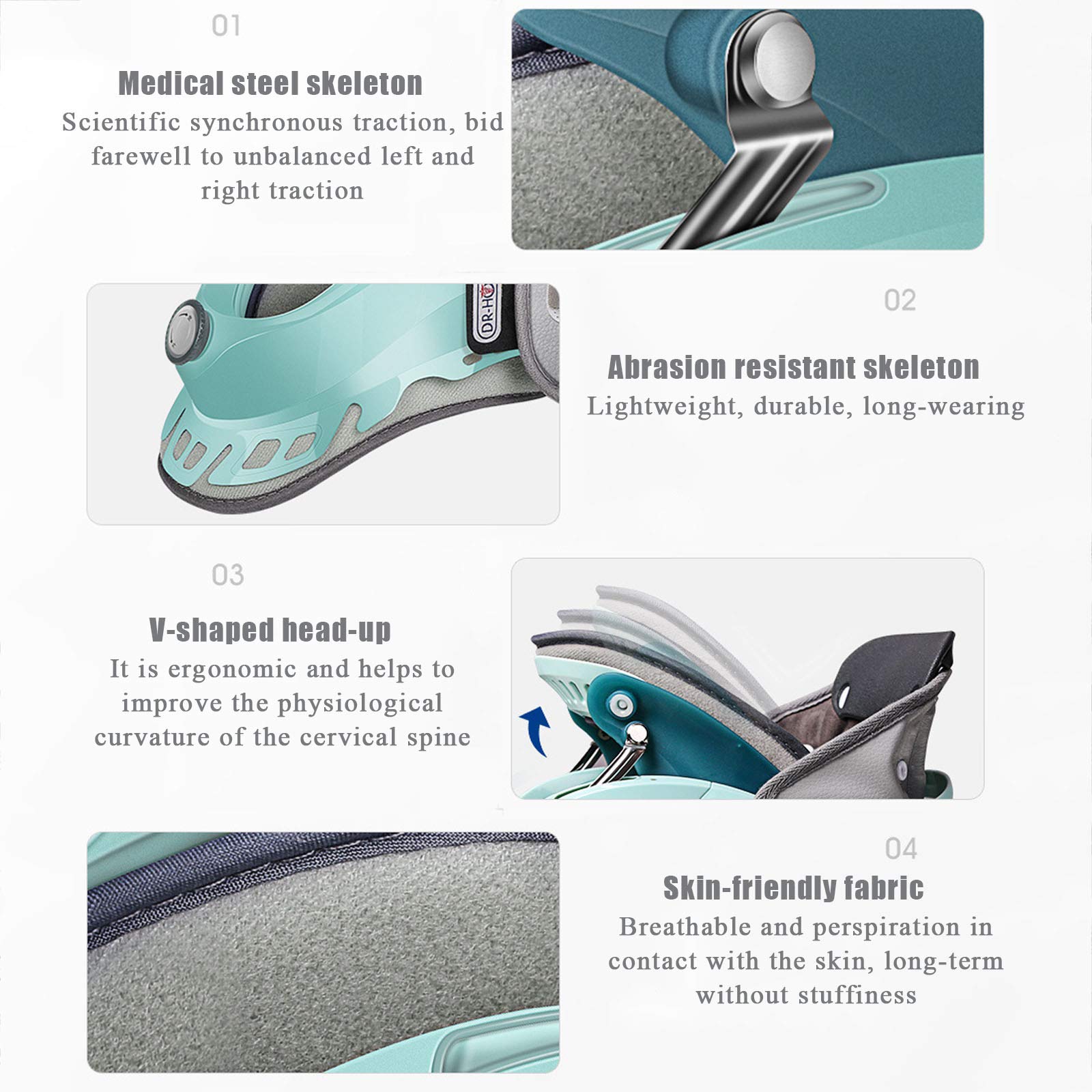 Cervical Tracción del Cuello De Dispositivos con Potencia De Tracción 3, Ajustable Neck Brace Camilla Masajeador para El Hogar Mejora De La Espina Dorsal De Alineación