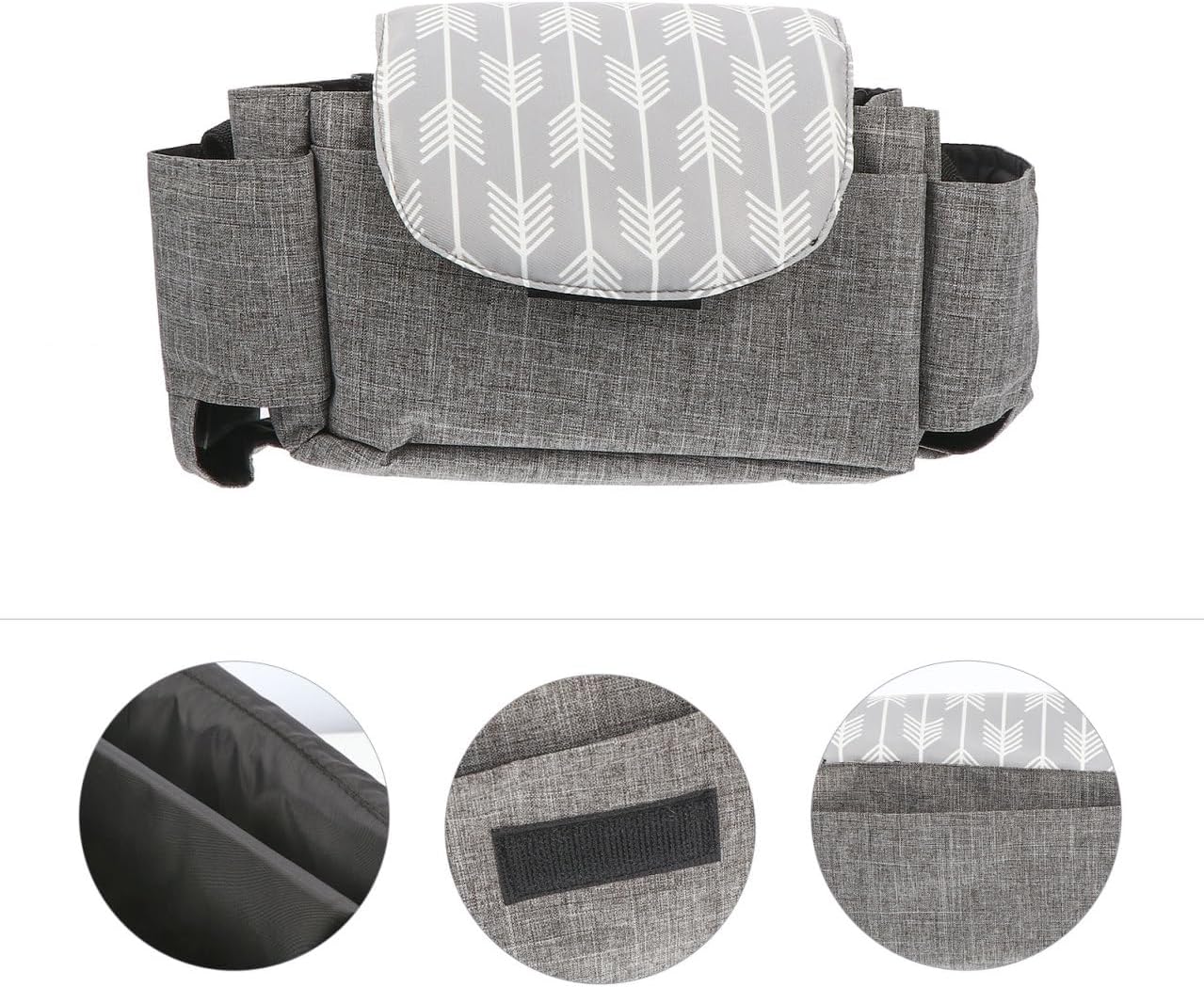Toddmomy Non-Slip Stroller Organizer Bag Exclusive Straps Baby Storage Pouch for Parents Waterproof Stroller Phone Holder for Travel and Daily Use