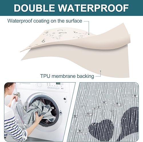 Miniatura 4 de SearchI Juego de 6 fundas de asiento repelentes al agua para sillas de comedor, fundas de asiento elásticas impresas para sillas de cocina,