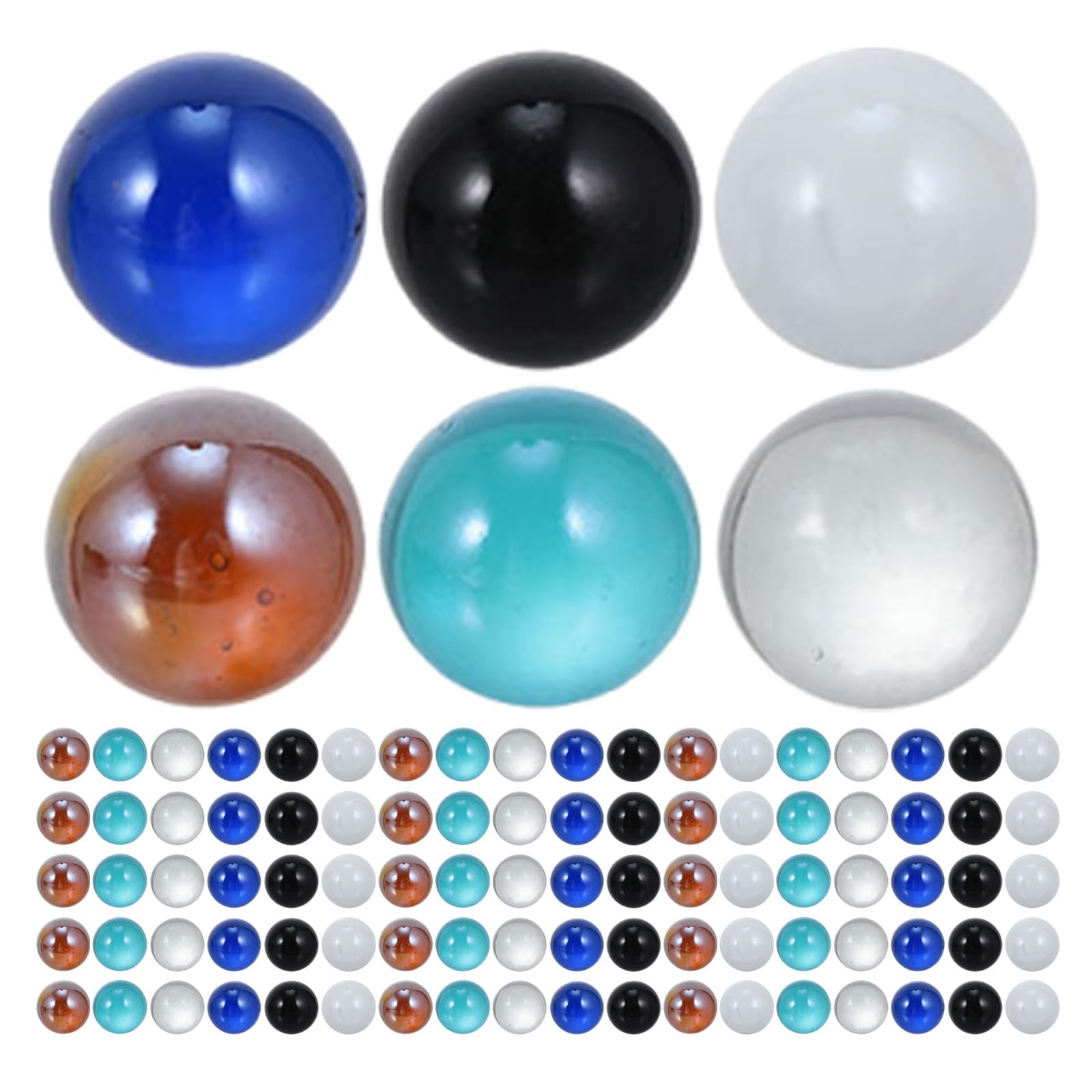 DOITOOL Lot de 150 Billes de Verre colorées de 1,5 cm, Perles décoratives pour, vases, Aquariums et Tables de fête.