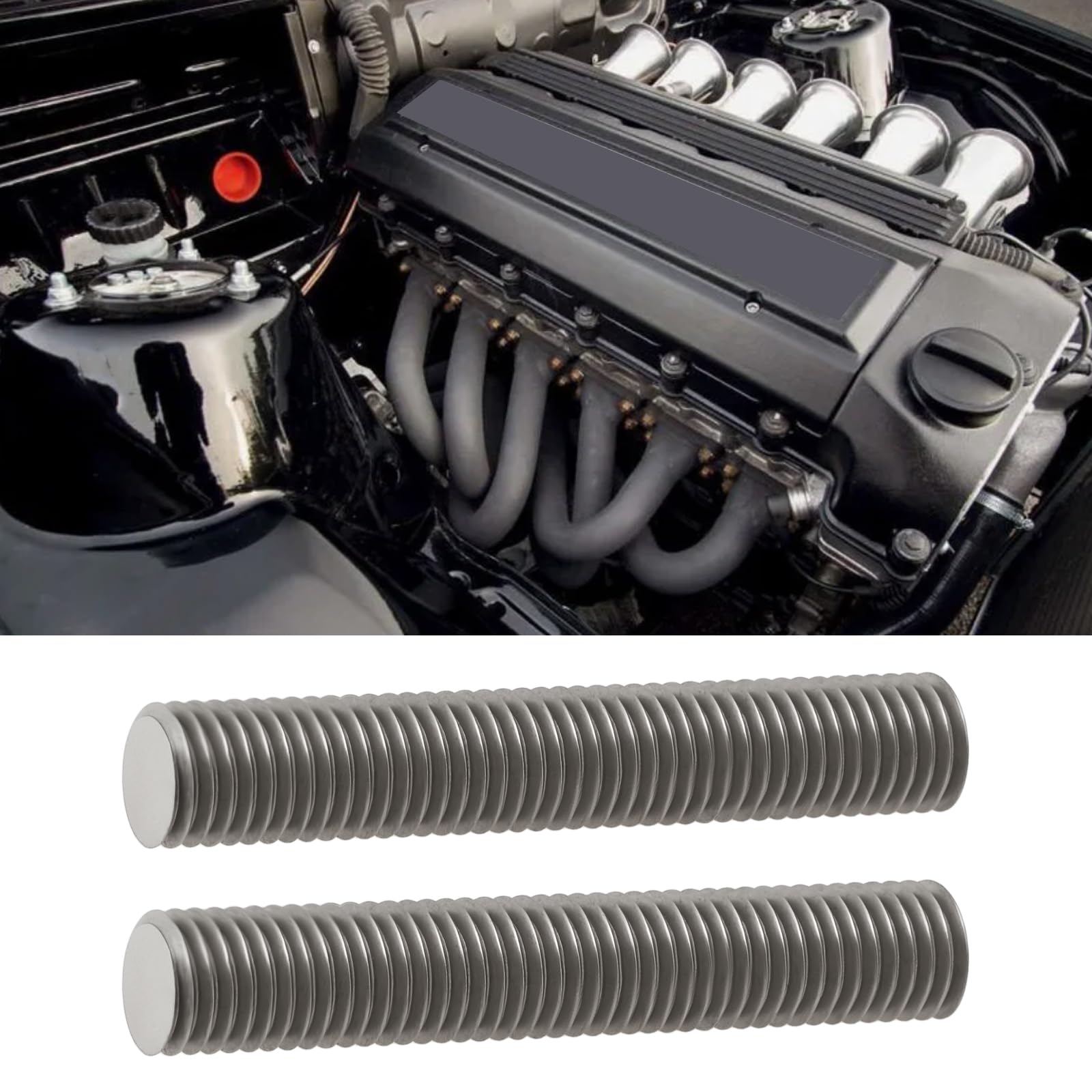 Lot de 8 Goujons Filetés pour Collecteur D'échappement M7 X 1,0 Mm en Acier Inoxydable Compatible avec BMW M50 M52 (Longueur 42 Mm)