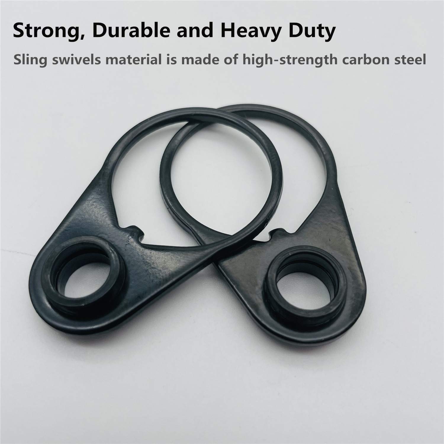 GGYOU 2pcs Two Point Sling Mounts Durable Heavy-Duty Sling Attachment Ring Black