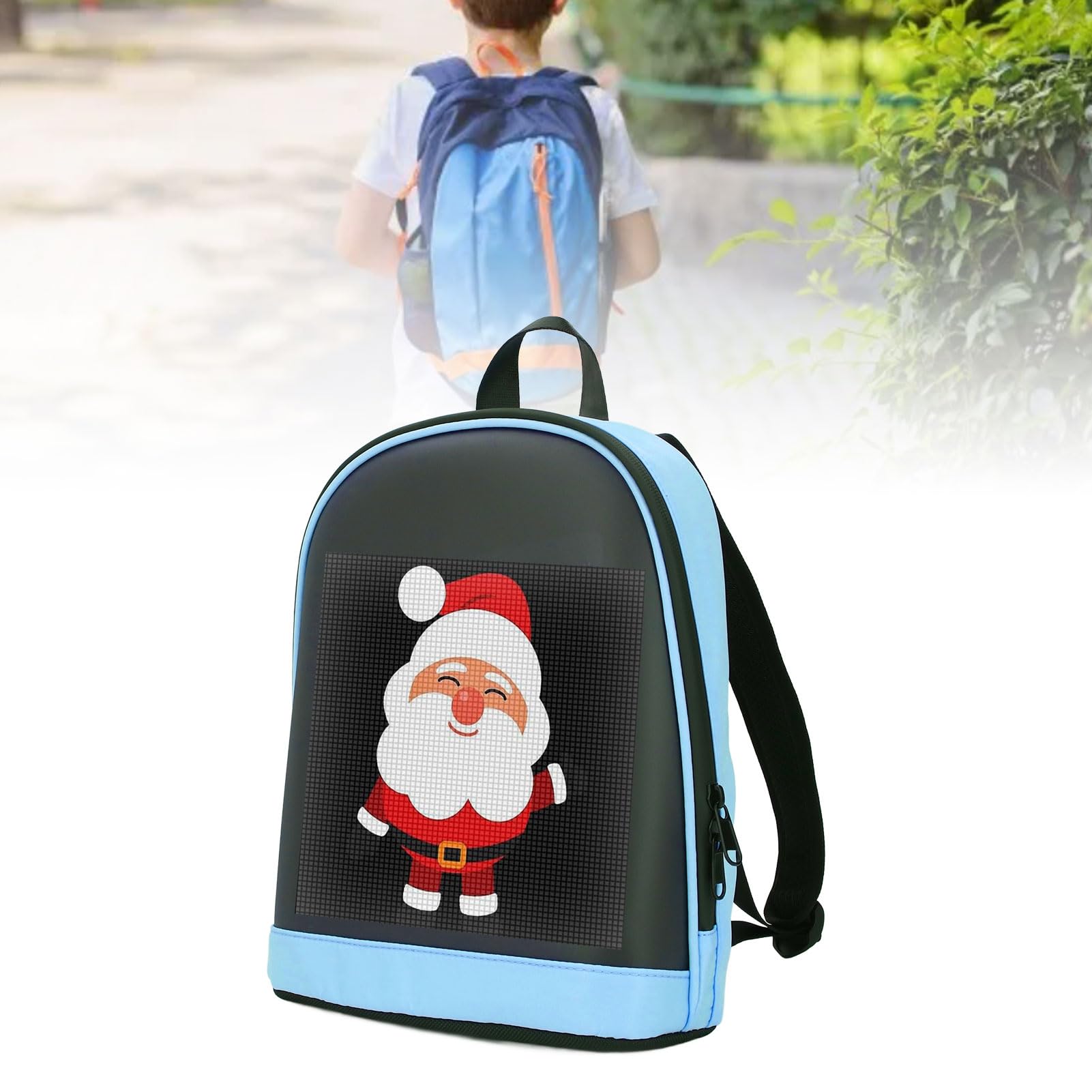 flexman LED Rucksack mit Programmierbarem Bildschirm, Programmierbarer Vollfarbbildschirm mit 64 X 64 Pixeln, Tragbarer Rucksack mit Bequemer Polsterung für Männer und Frauen