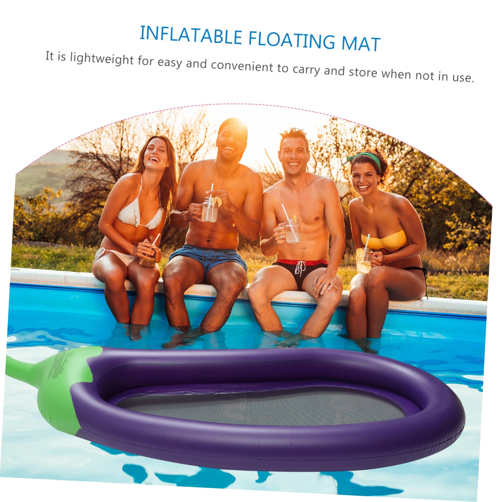 Colchoneta Flotante Inflable de PVC Púrpura para Piscina y Playa Decoracion