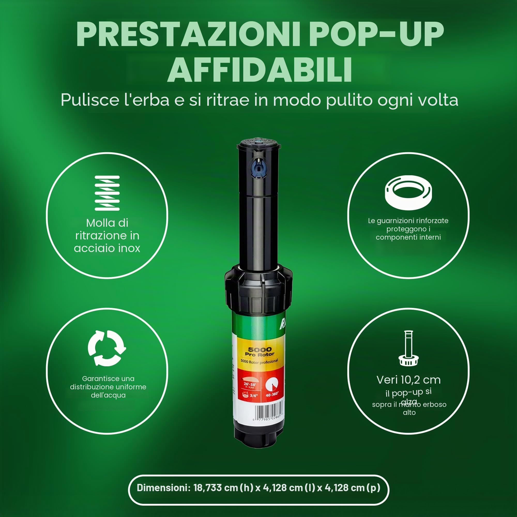 Rain Bird 5000 - Set di 4 testine a rotore per l’irrigazione