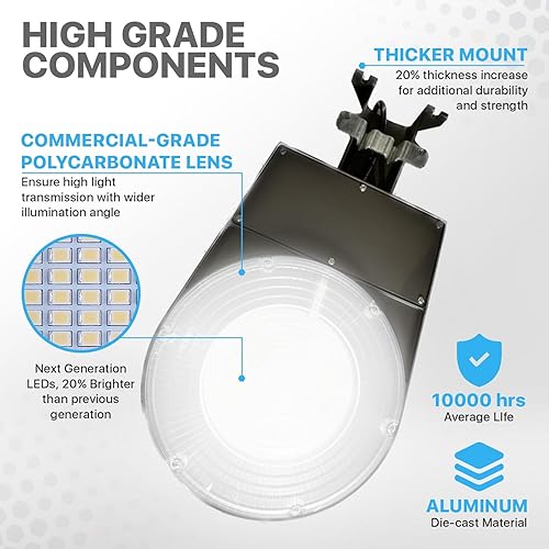 Miniatura 2 de Marathon Lighting Luz LED de seguridad y granero de 100 W del atardecer al amanecer, 14000 lúmenes, listado ULDLC, fotocontrol NEMA - LED grado