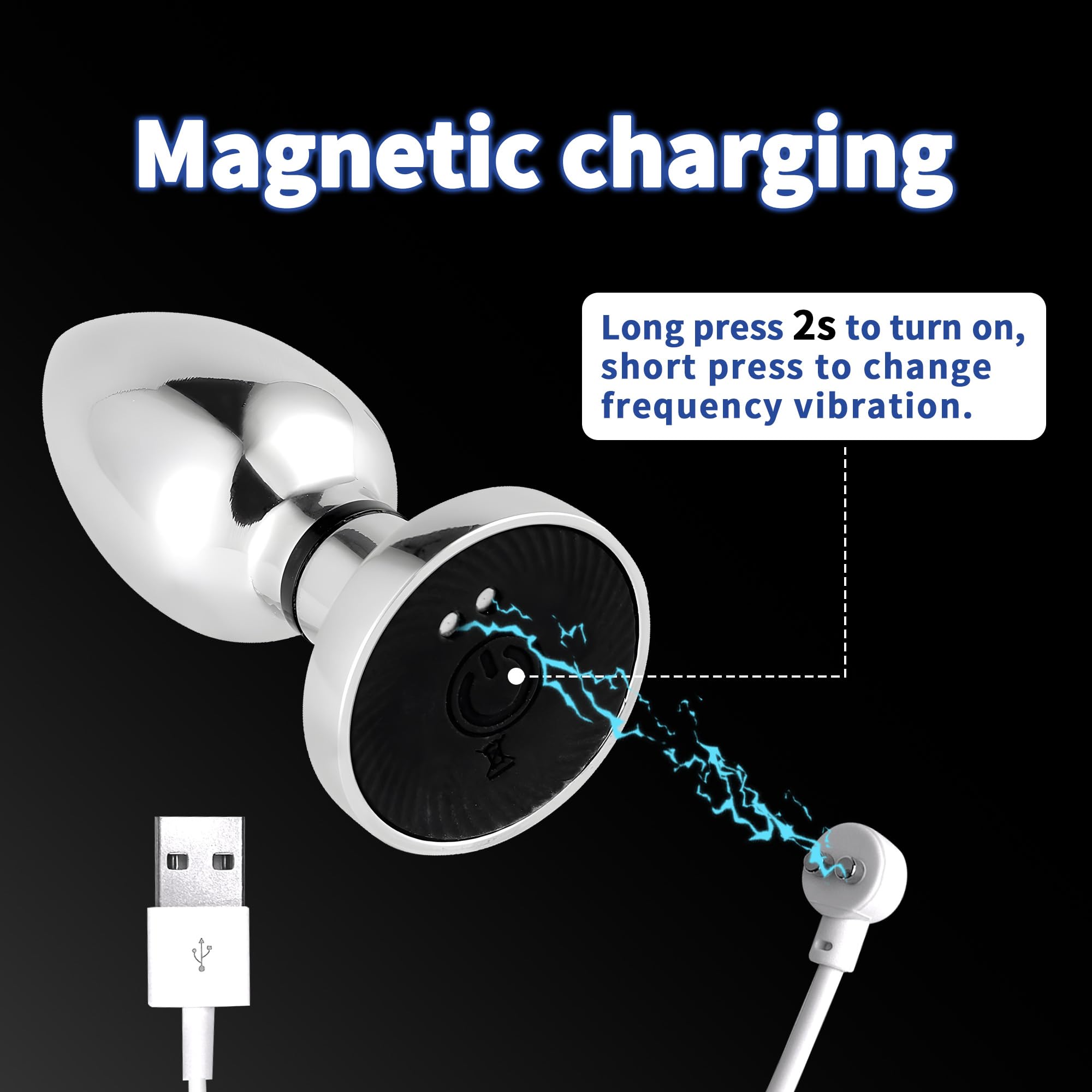 Plug Anal Fiche avec 10 Modes de Vibration et 10 Modes de Choc Electrique Acier Inoxydable Plug Anus Électrique Avec Télécommande Butt Plug Sex Toys (Taille S)