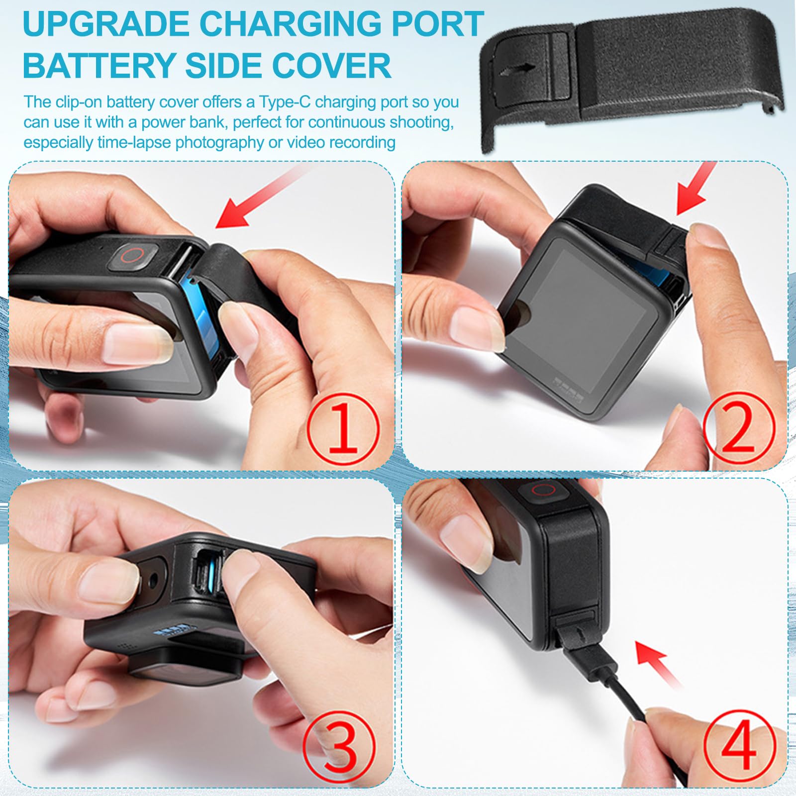 Kit Custodia Silicone Per GoPro - Protezione Completa Con Vetro Temperato, Cordino E Accessori Per GoPro 10/11/12/13 - Foto 3