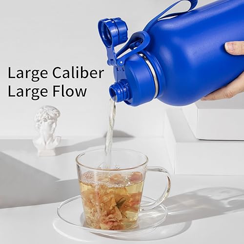 Miniatura 10 de Toofeel Botella de agua aislada de 32 onzas, frasco de vacío de acero inoxidable con tapa de PP de doble capa, botella de agua fría a prueba de