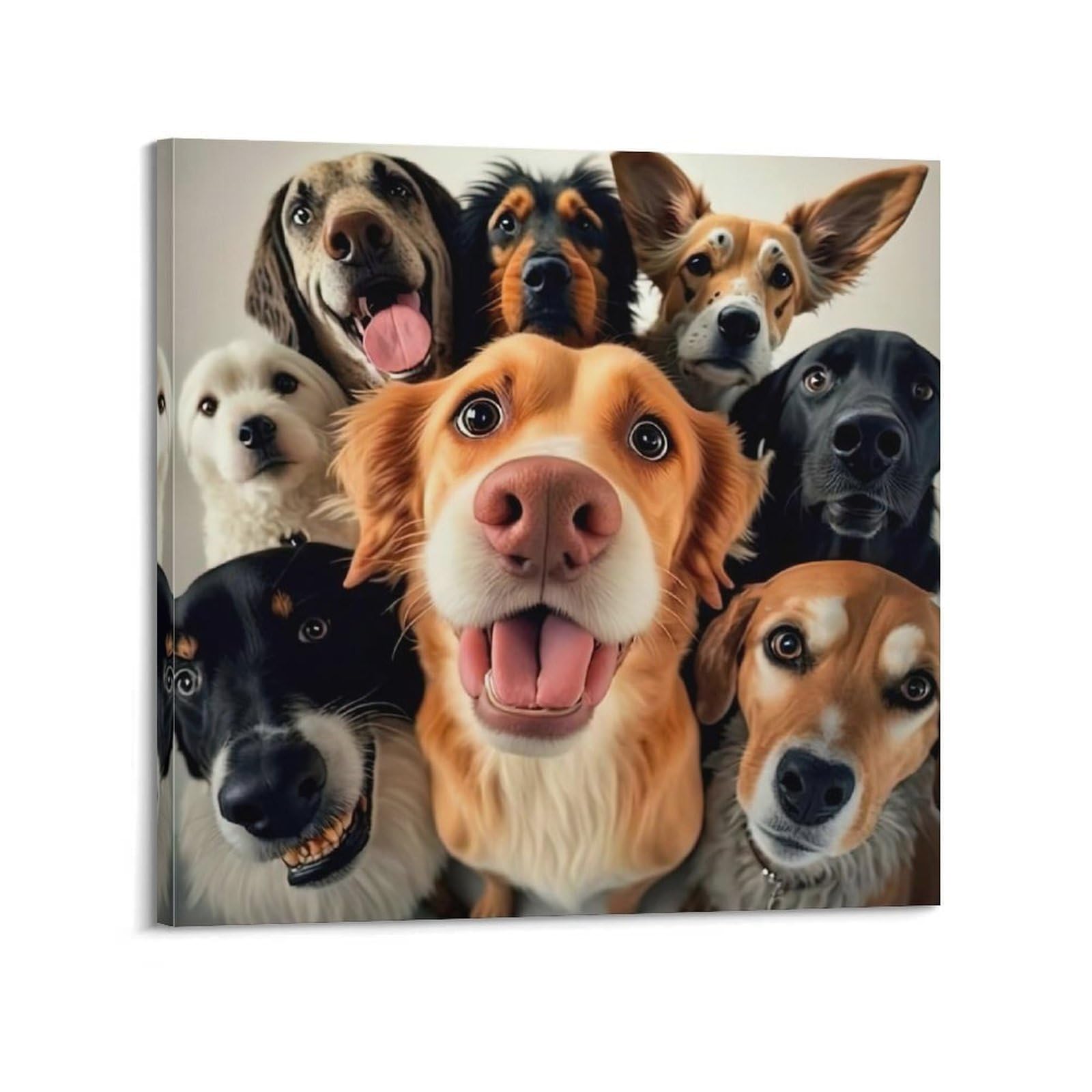WZKTCL Animal Poster Puppy Party Poster Decorative Painting Canvas Wall Posters And Art Picture Print Modern Family Bedroom Decor Posters 12x12inch(30x30cm)