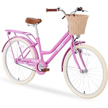 ZUKKA Kids Bike 20/24 Inch Girls Bike with Basket Single Speed Crusier Bike Front V Brake and Rear Coaster Brake for Over 7 Years Old Kids, Multiple Colors