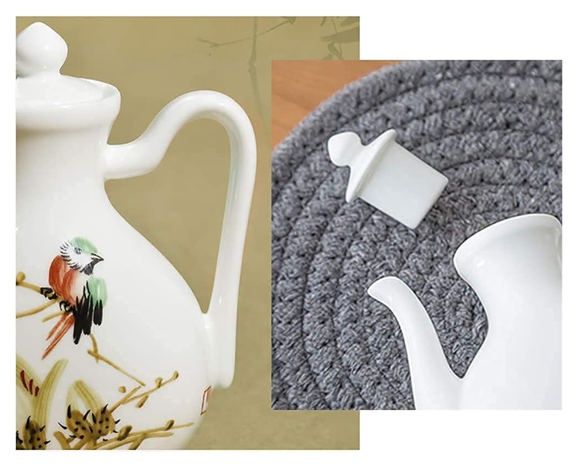 Dozownik oleju i octu Butelki ceramiczne z kością 125 ml, sos sojowy, ocet, blat kuchenny, przyprawa, przyprawa z pokrywką, odporna na kurz Gotowanie