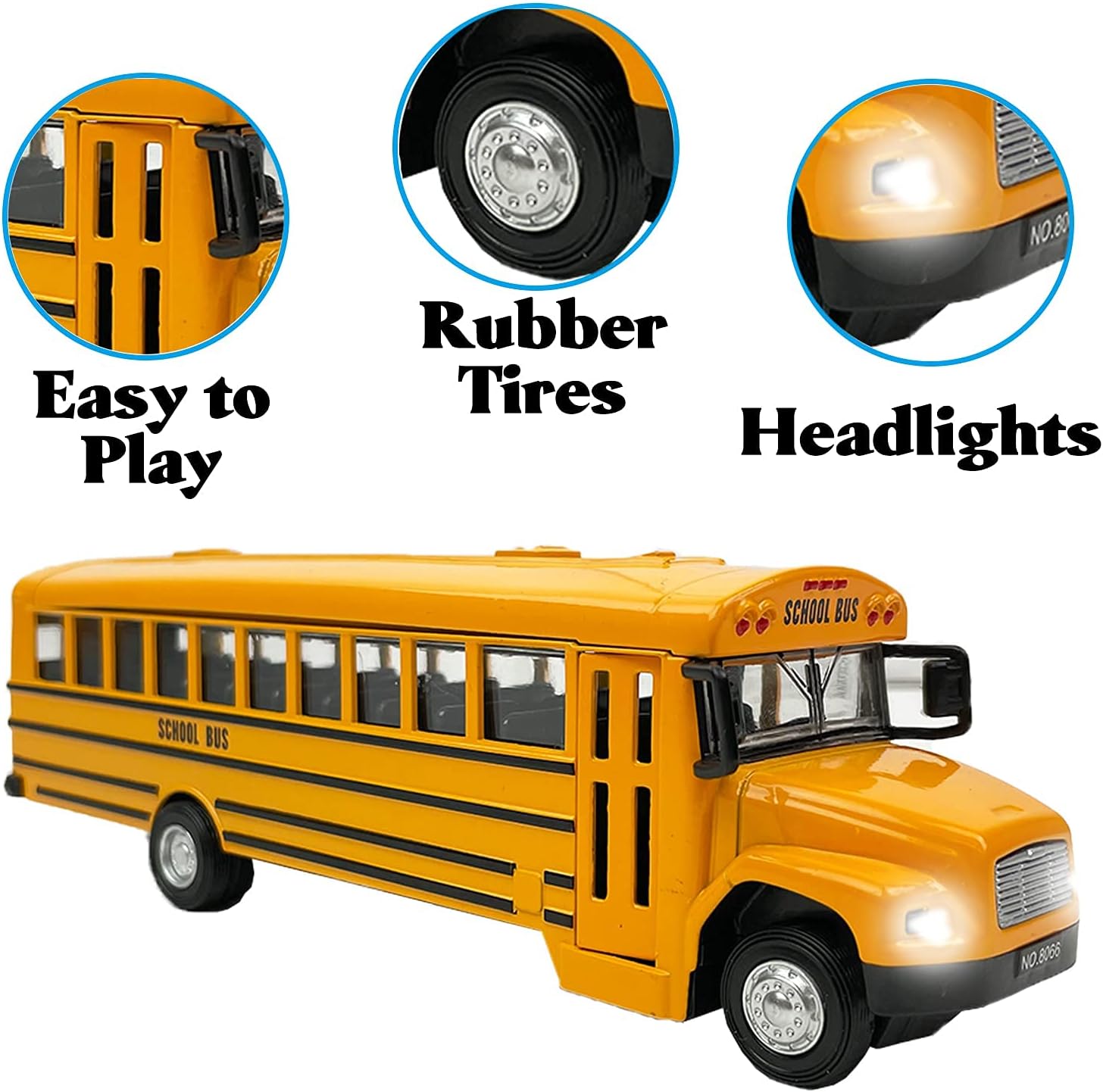 Buy Diecast Yellow School Bus Model Toy 8 Pullback Die Cast Metal