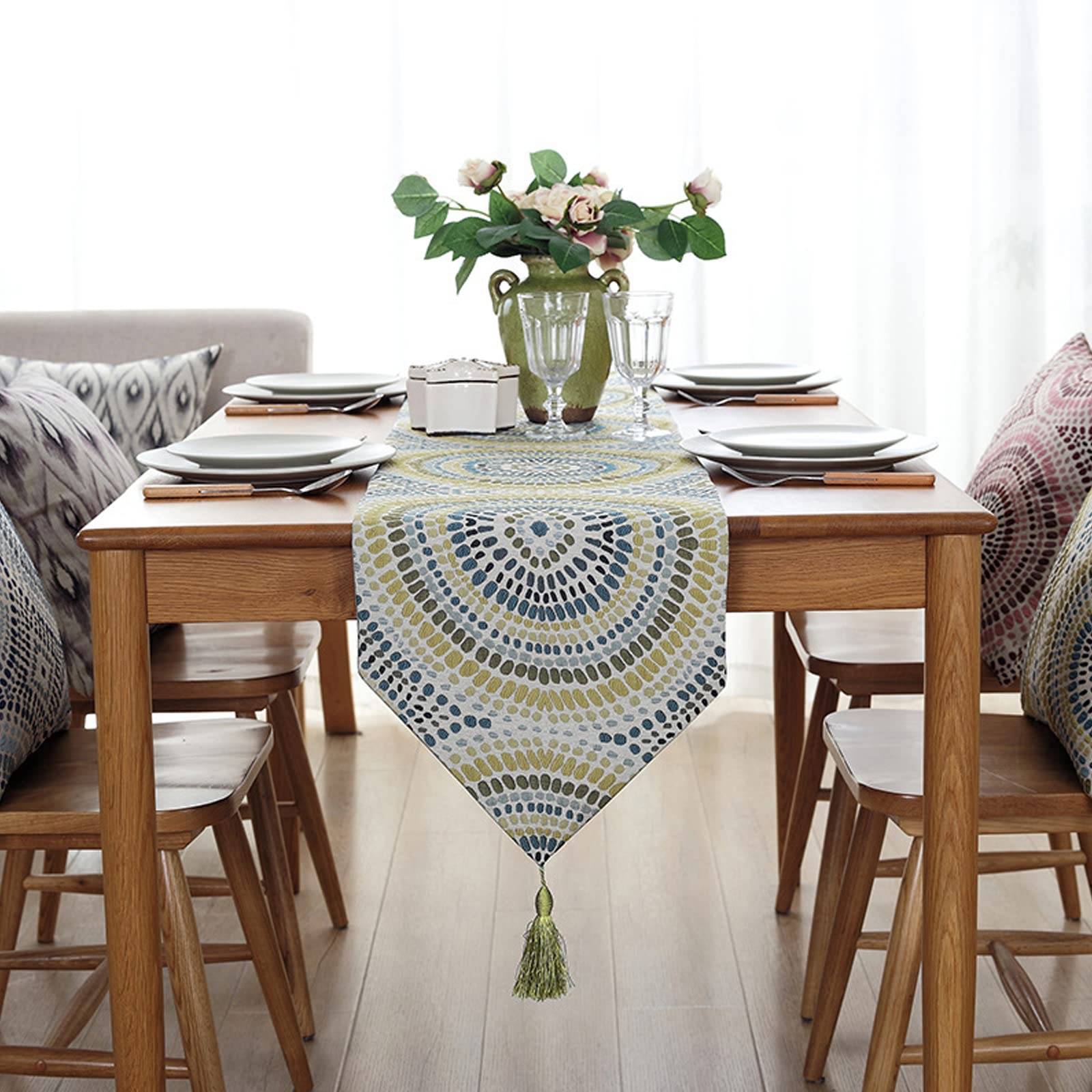 Runner da tavolo, decorazione moderna per matrimoni, vacanze, feste, 33 x 160 cm, perfetto per cucina, sala da pranzo, casa, letto e coda bandiera decorazione