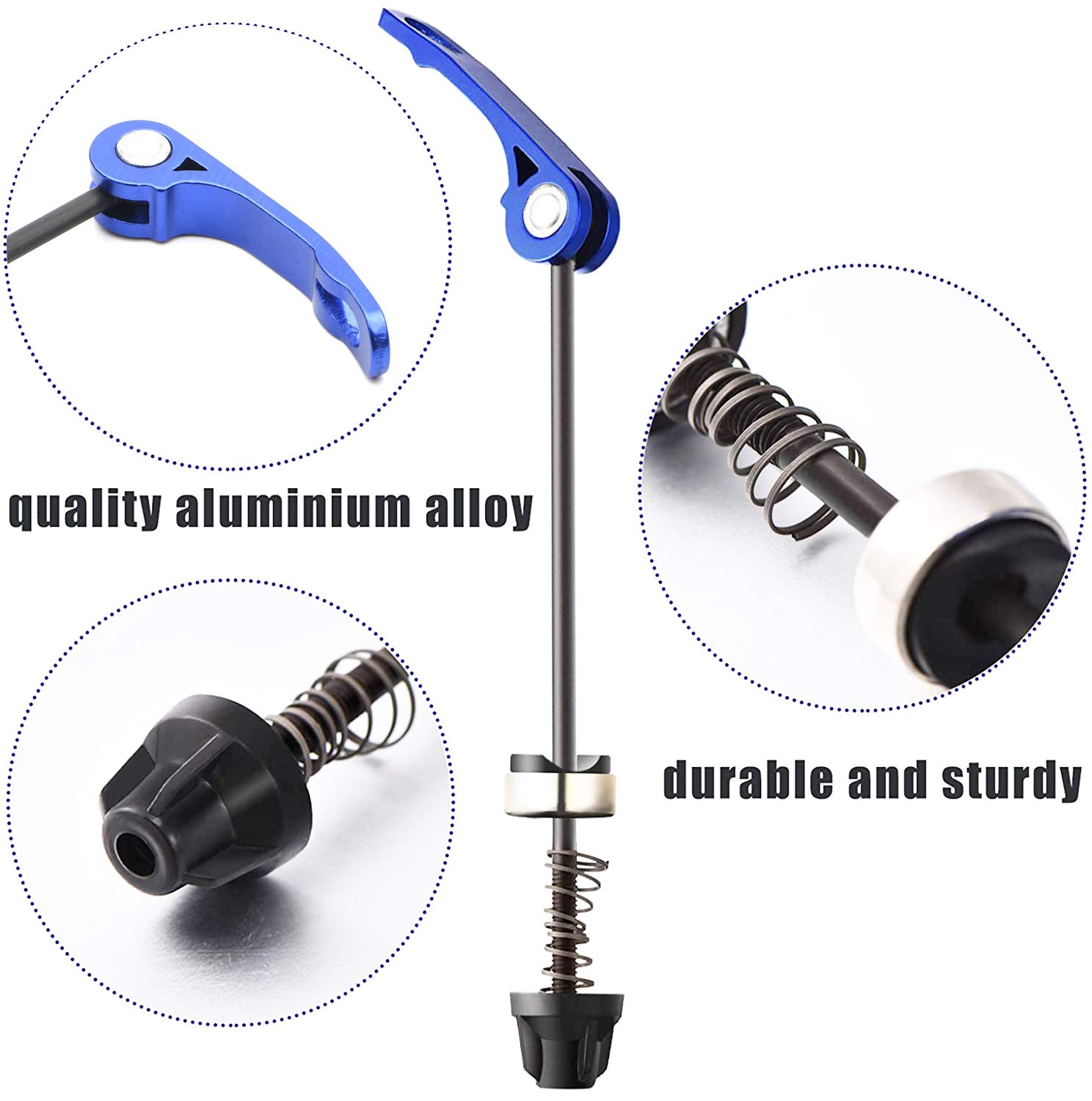 Deer U Road Mountain Bicycle MTB Wheel Hub Front and Rear Skewers Quick Release Clip Bolt Lever Axle QR 145/180 mm, a Pair