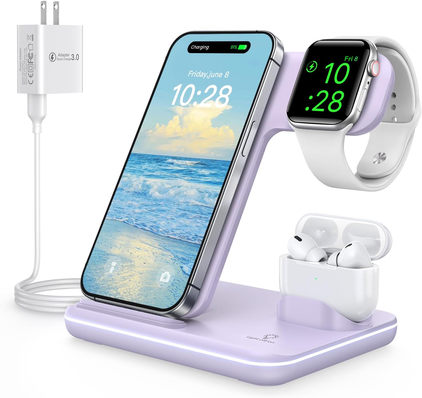 Amazon.com: Charging Station for Multiple Devices Apple, 3 in 1 ...