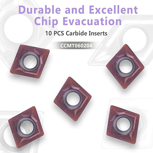 Miniatura 2 de Barra de perforación interna de torno indexable Kit de 15 Uds.-5 piezas de torno de metal Soporte de herramientas 10PCS CCMT21.51 Inserto de carburo