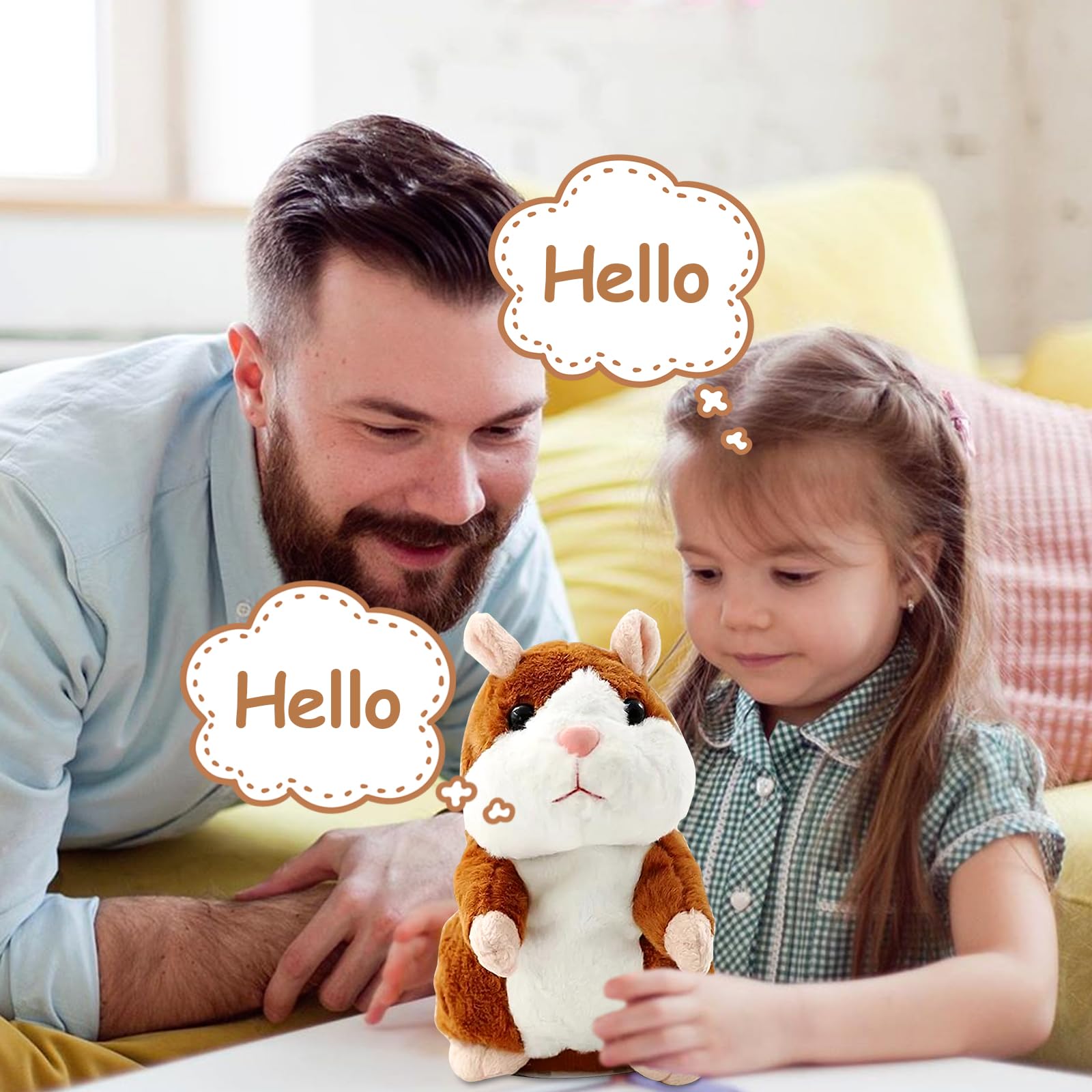 Hamster Parlant En Peluche – Répète Votre Voix – Tremble En Parlant – Bonnet Et écharpe Noël – Piles AAA Non Incluses