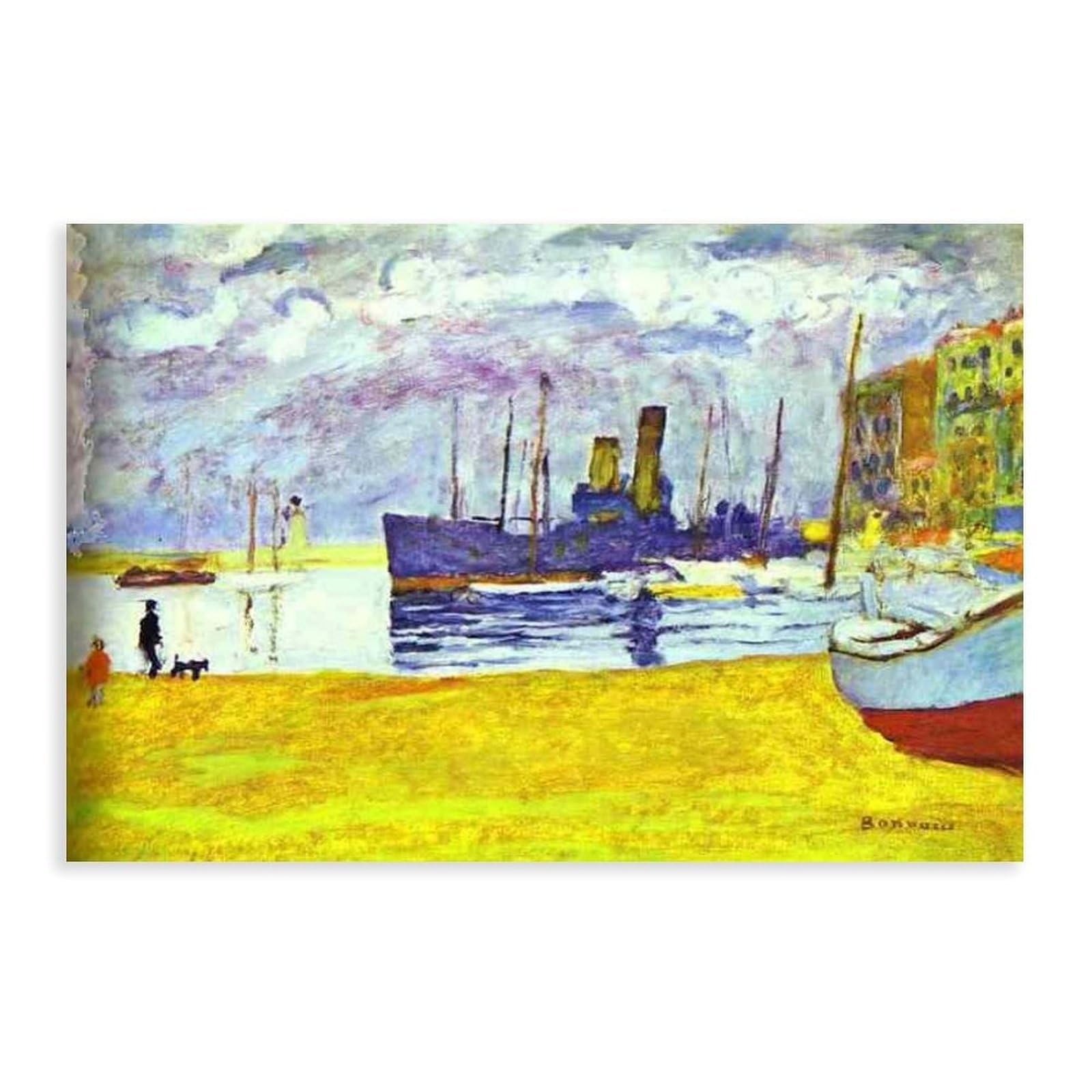 WCYB The Port of Cannes by Pierre Bonnard Prints Posters Canvas Deco Paintings Wall Art For Office Unframe 24" L X 36" W