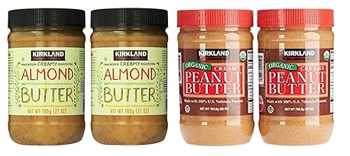 Kirkland Signature Paquete de mantequilla de almendras y mantequilla de maní orgánica, incluye mantequilla de almendras Kirkland Signature Two (27