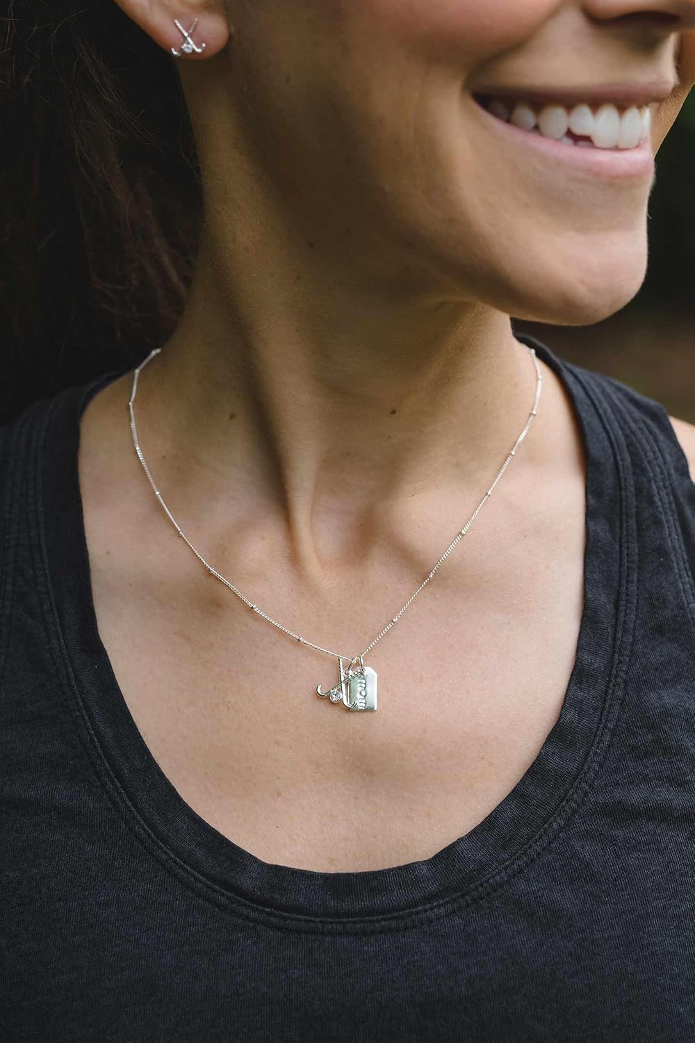 Chelsea Charles Sports Mom Double Charm Necklace, Fashion Jewelry Gift for Women